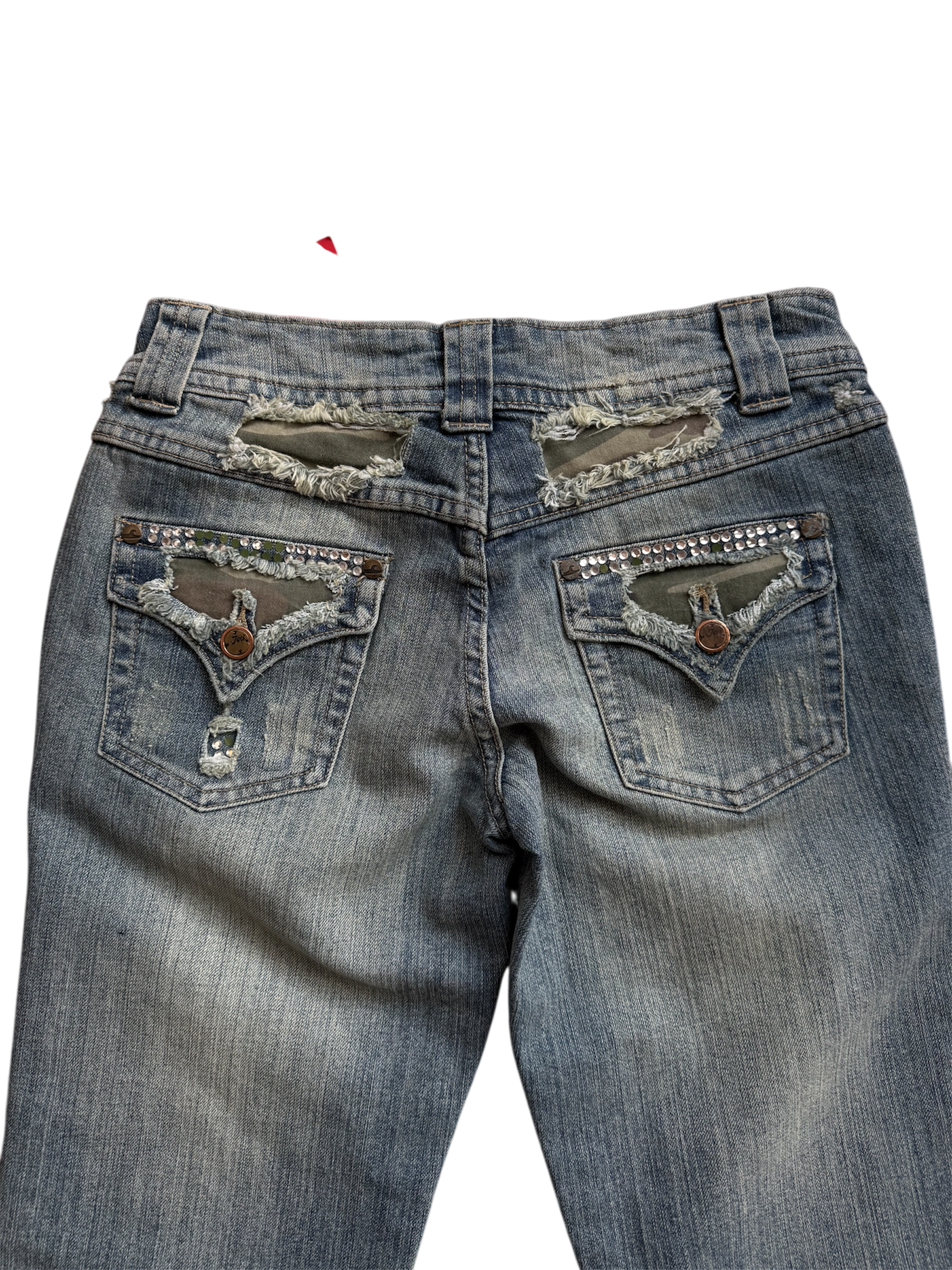 Jixi camo distressed jeans