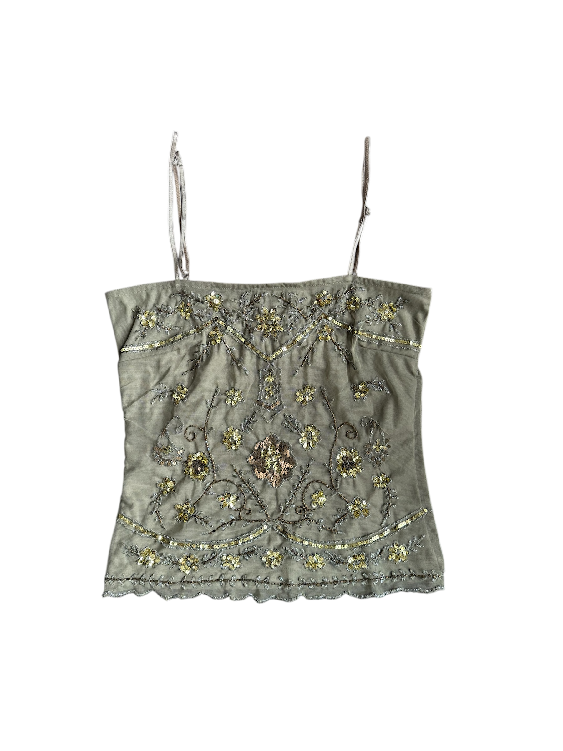 green beaded top
