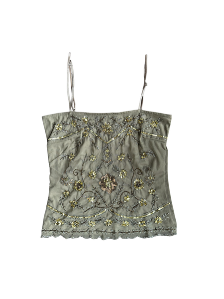 green beaded top
