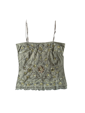 green beaded top