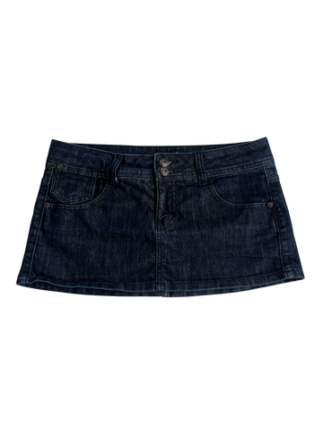 dark denim mini