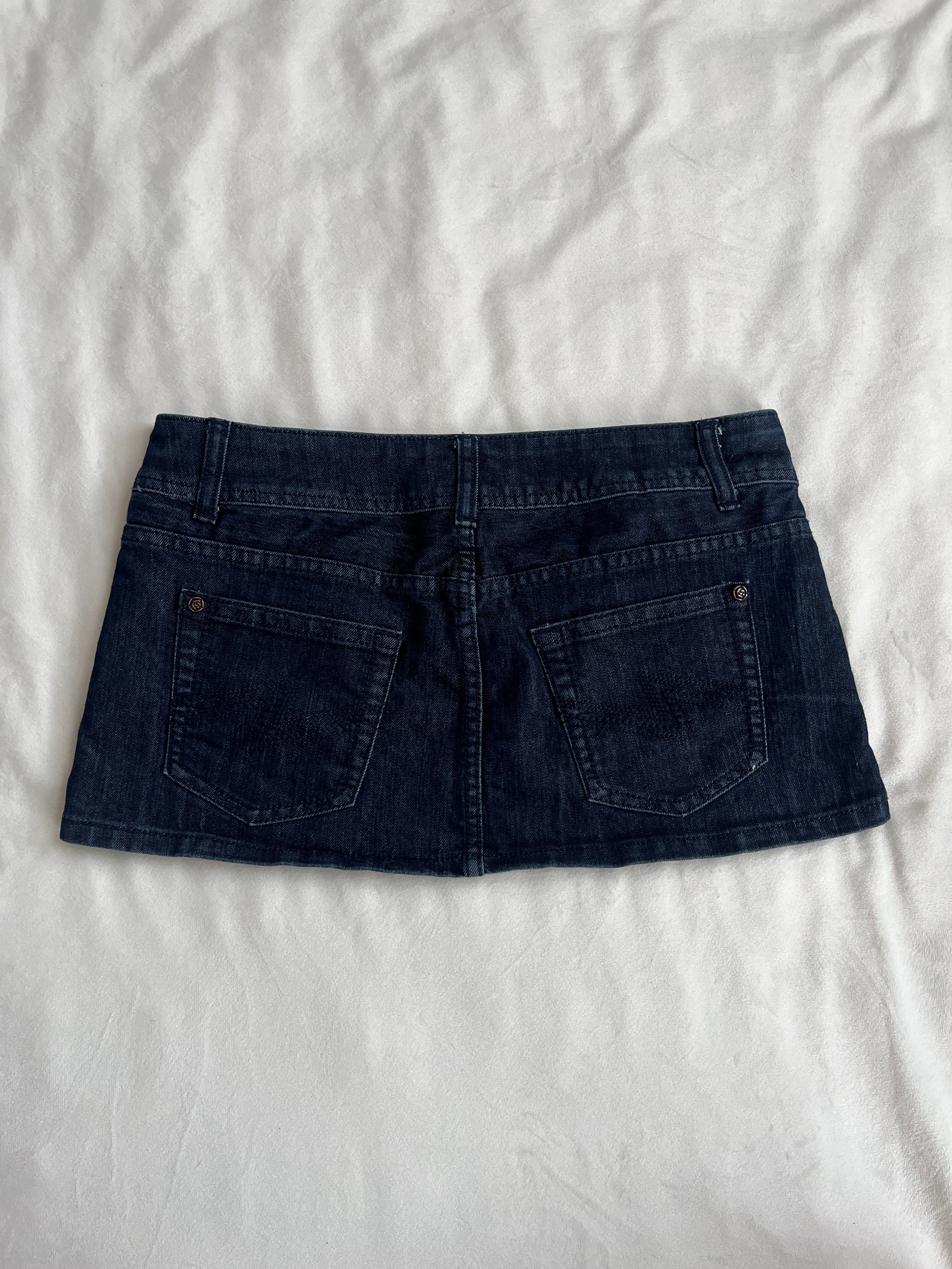 dark denim mini