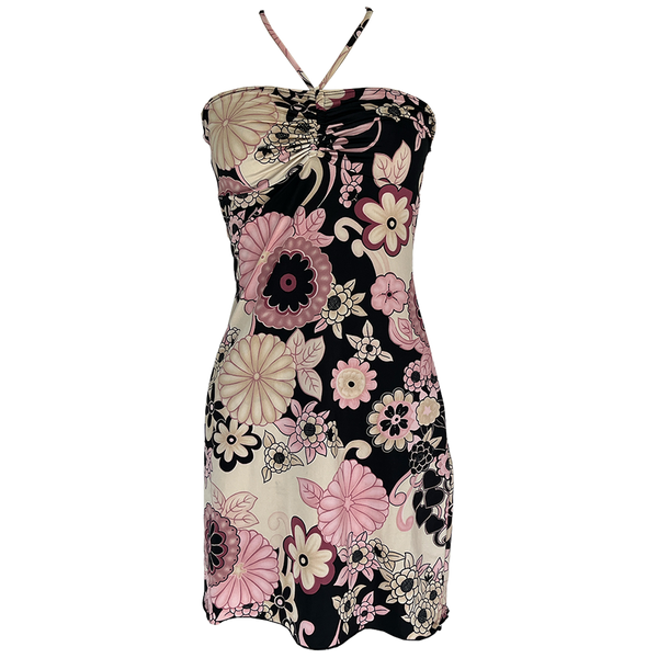 FLORAL HALTER DRESS
