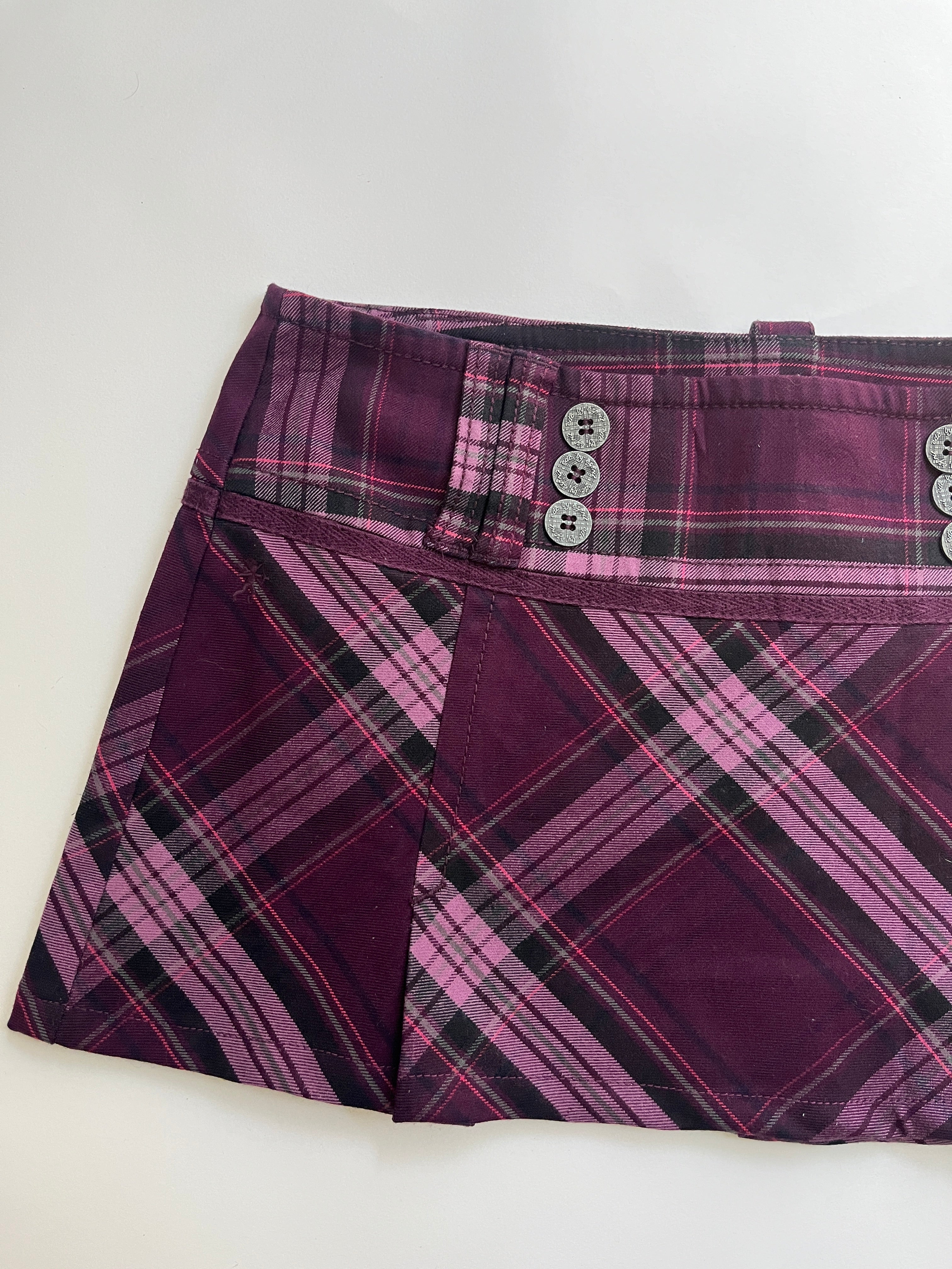 purple pleated micro mini