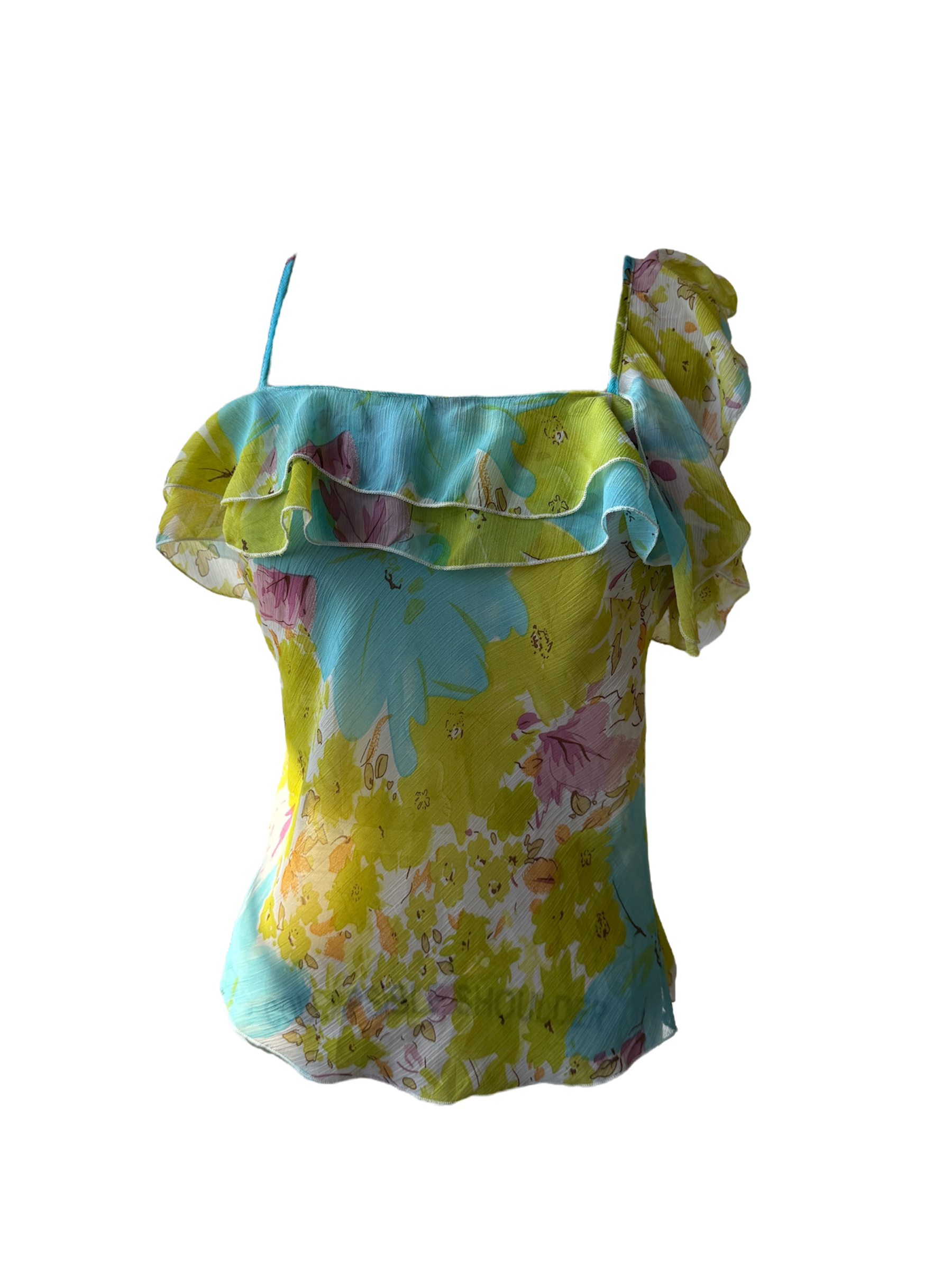 floral ruffle blouse
