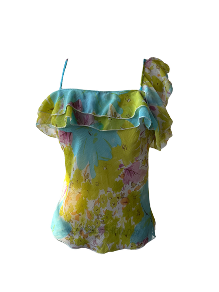 floral ruffle blouse