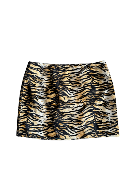 animal print mini skirt