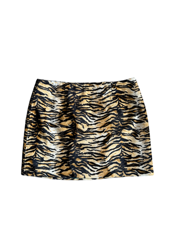 animal print mini skirt