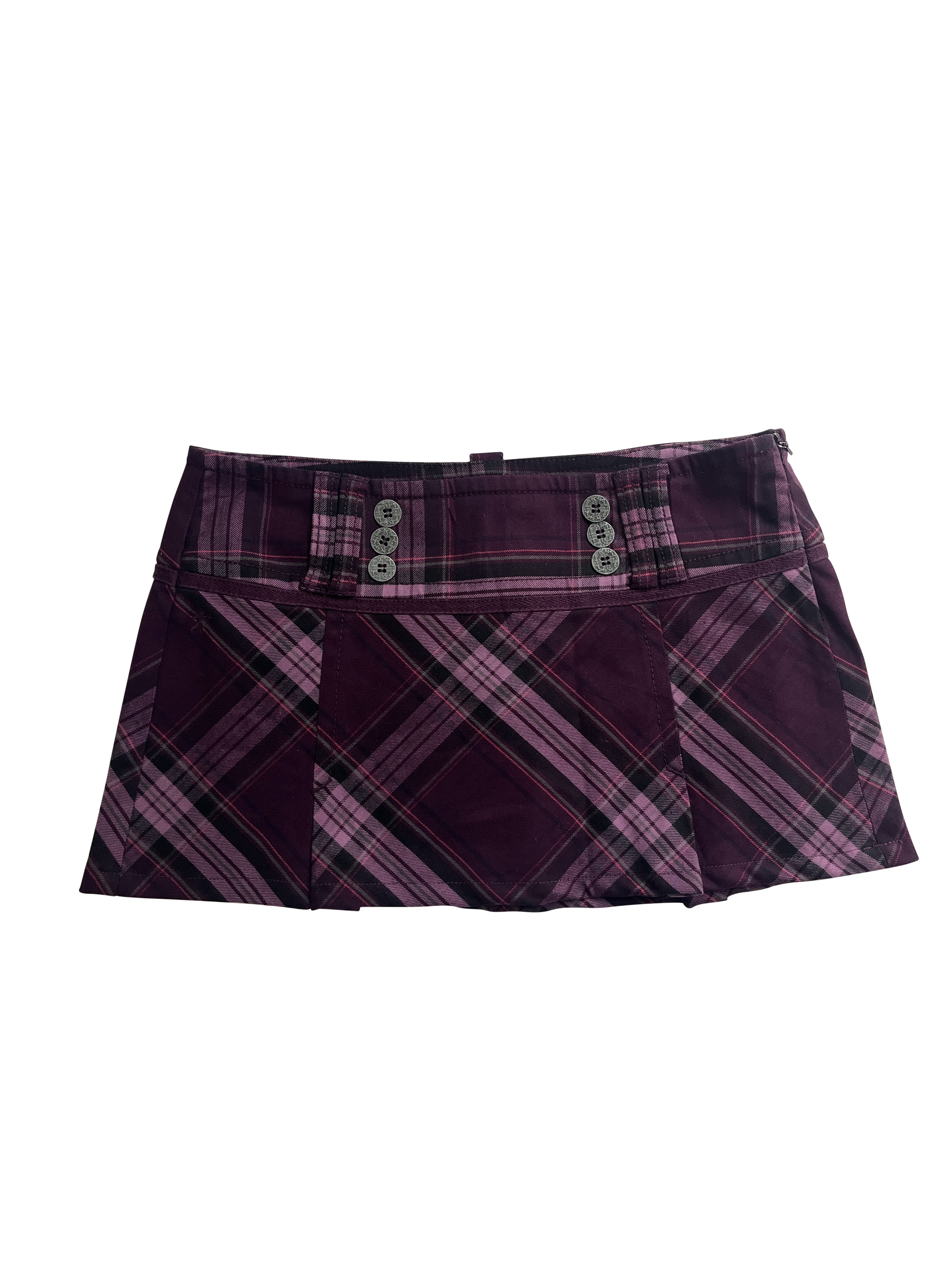 purple pleated micro mini