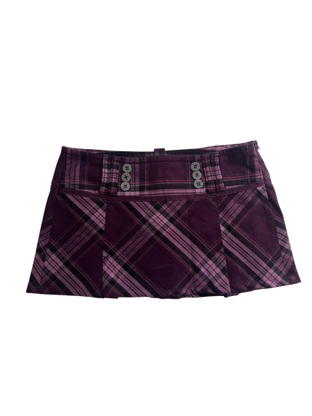 purple pleated micro mini