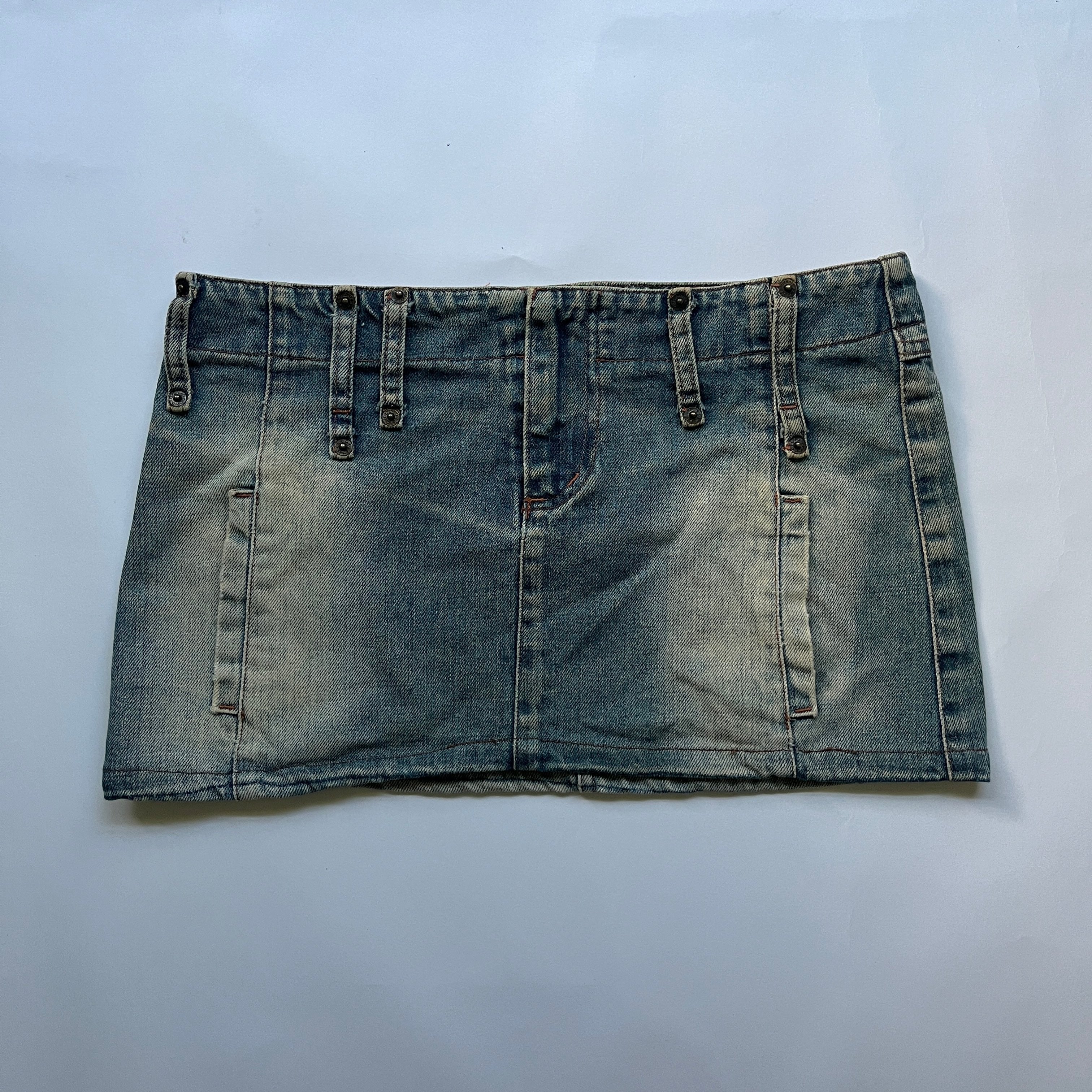 lowrise denim micro mini