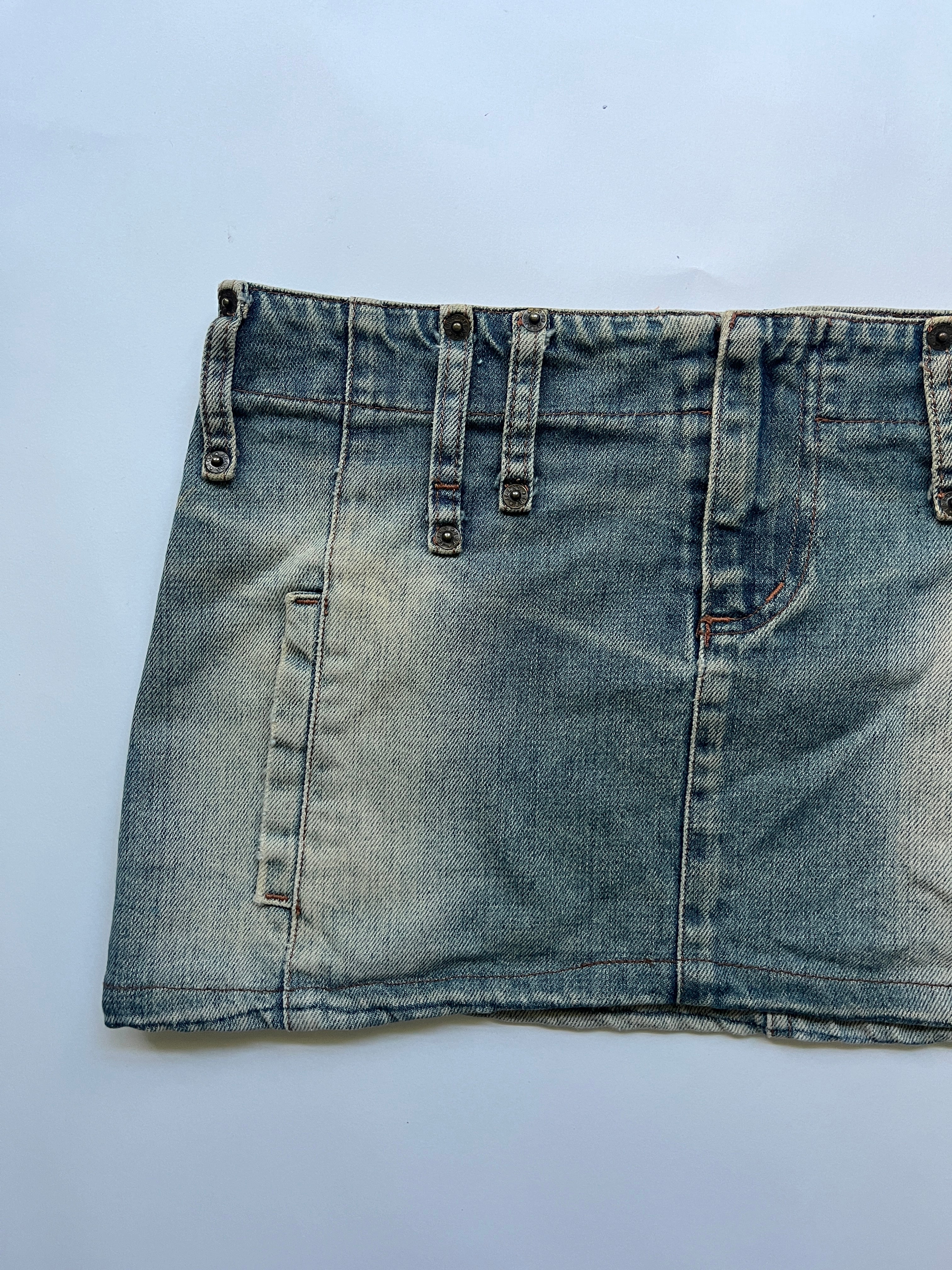 lowrise denim micro mini