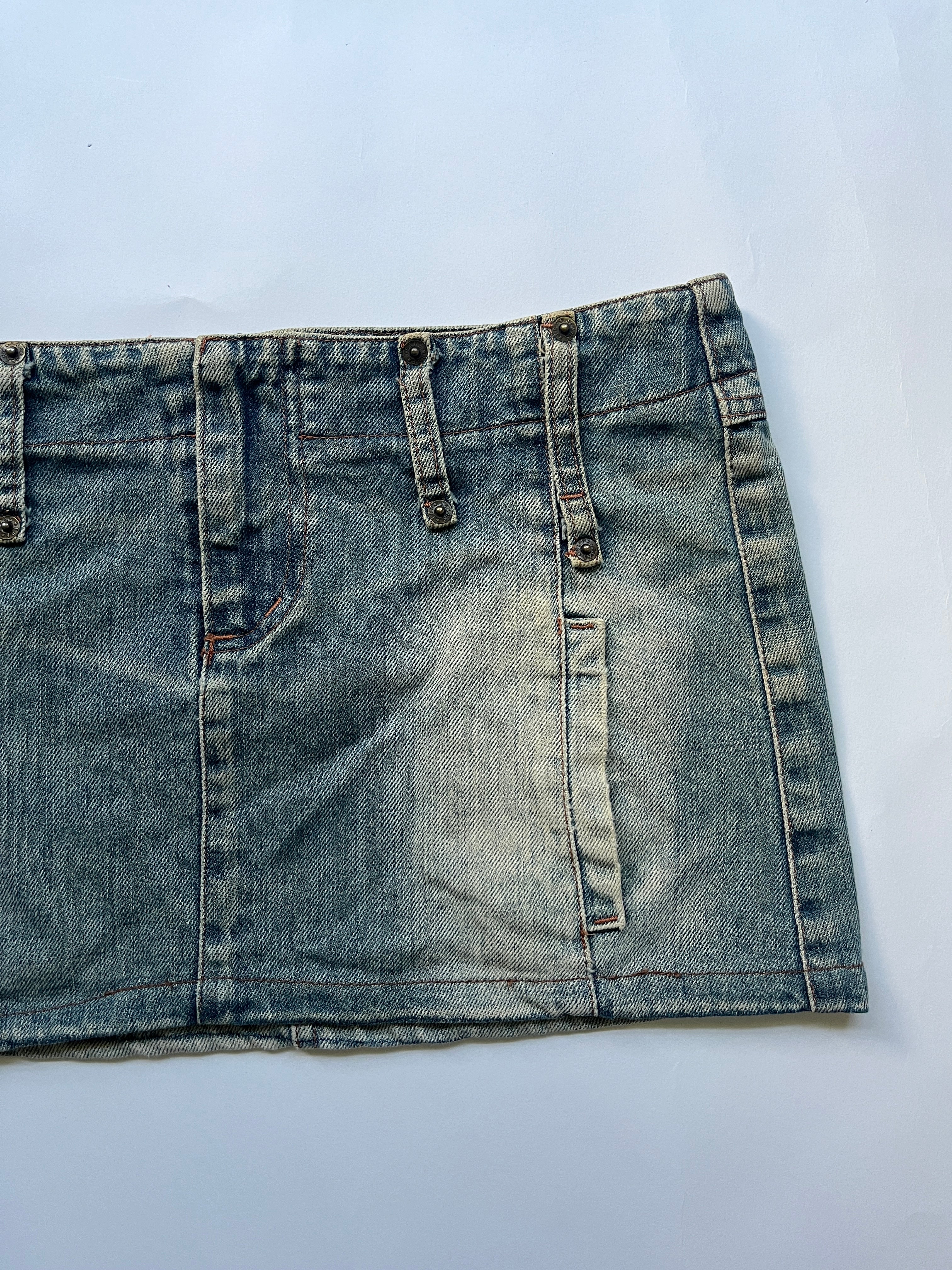 lowrise denim micro mini