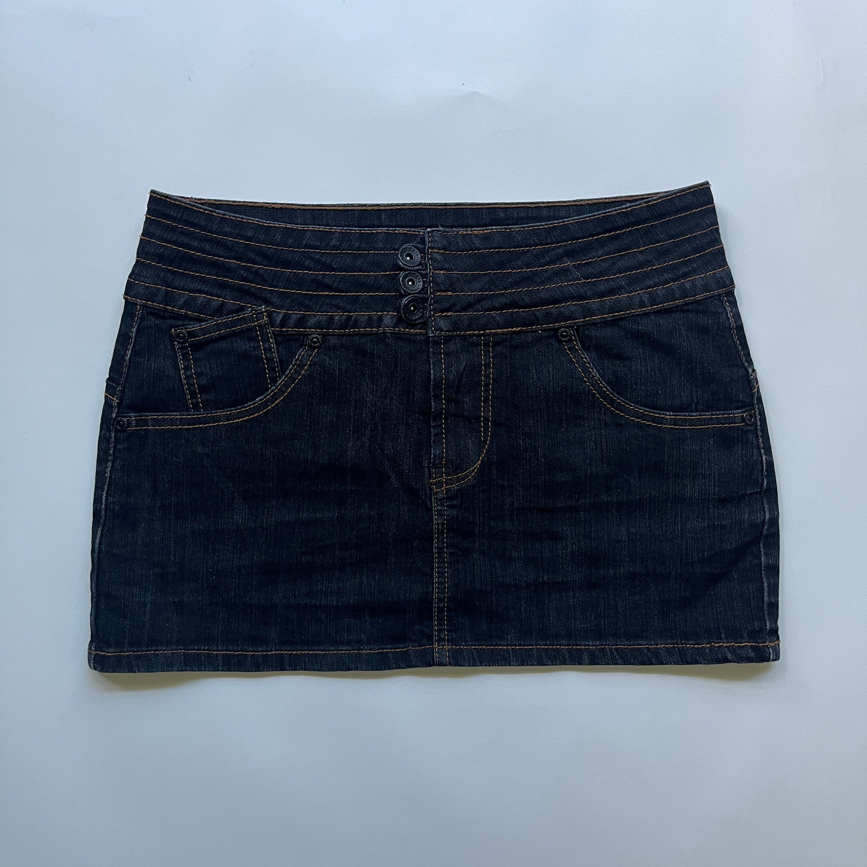dark denim mini