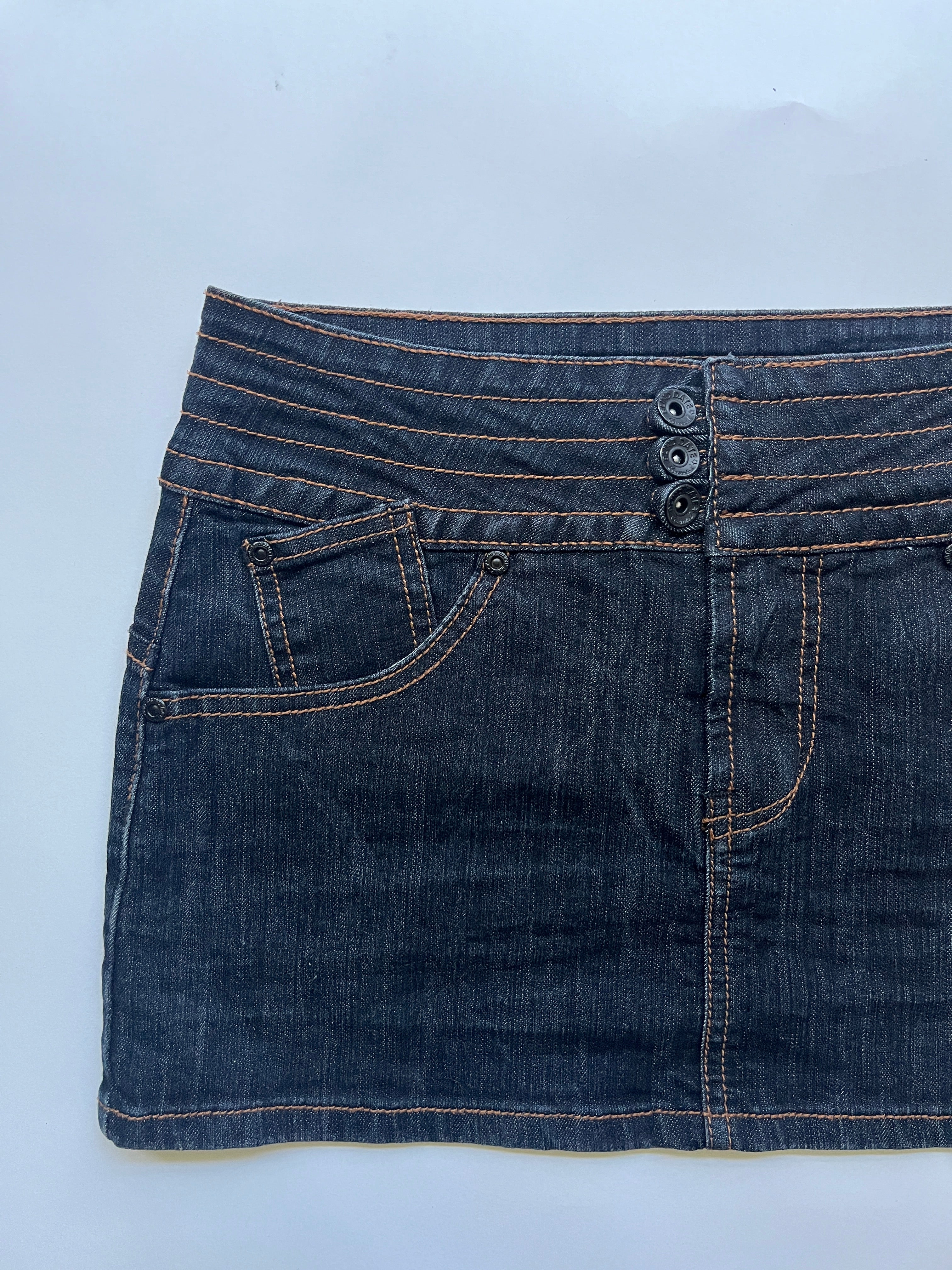 dark denim mini