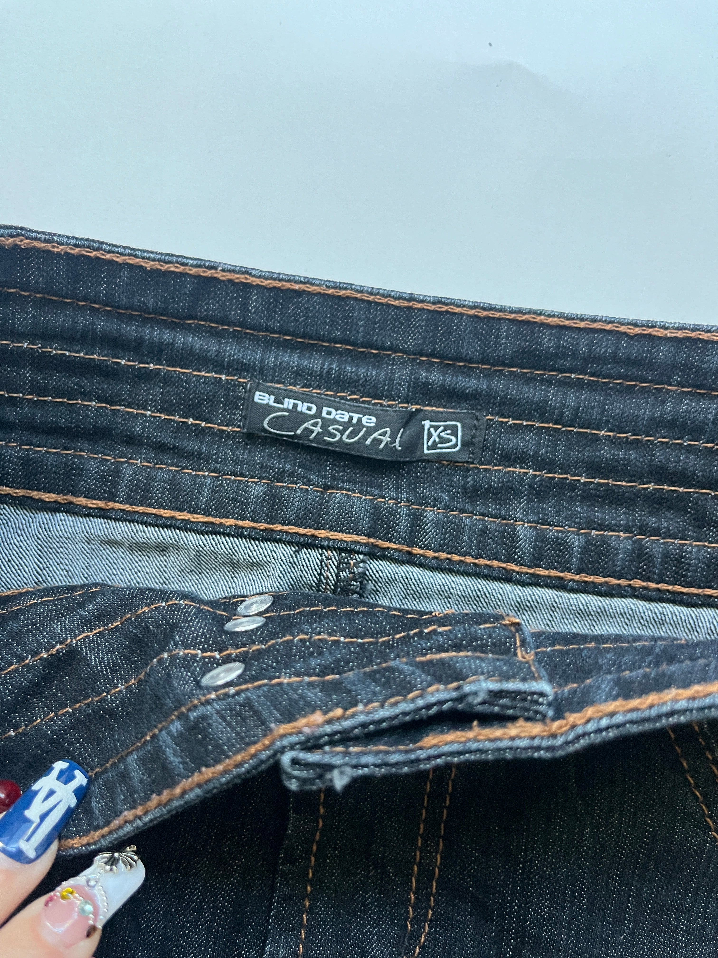 dark denim mini