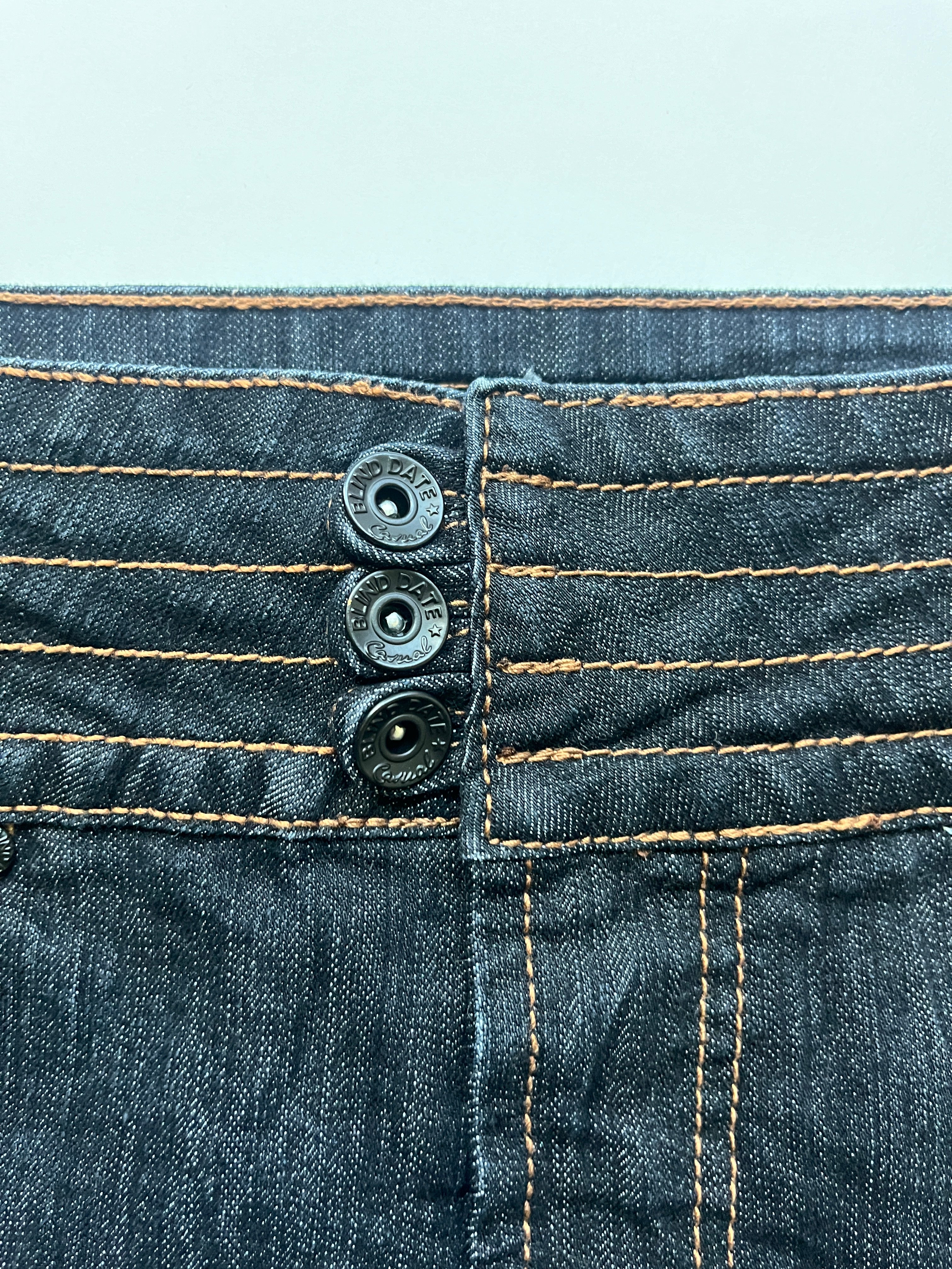 dark denim mini