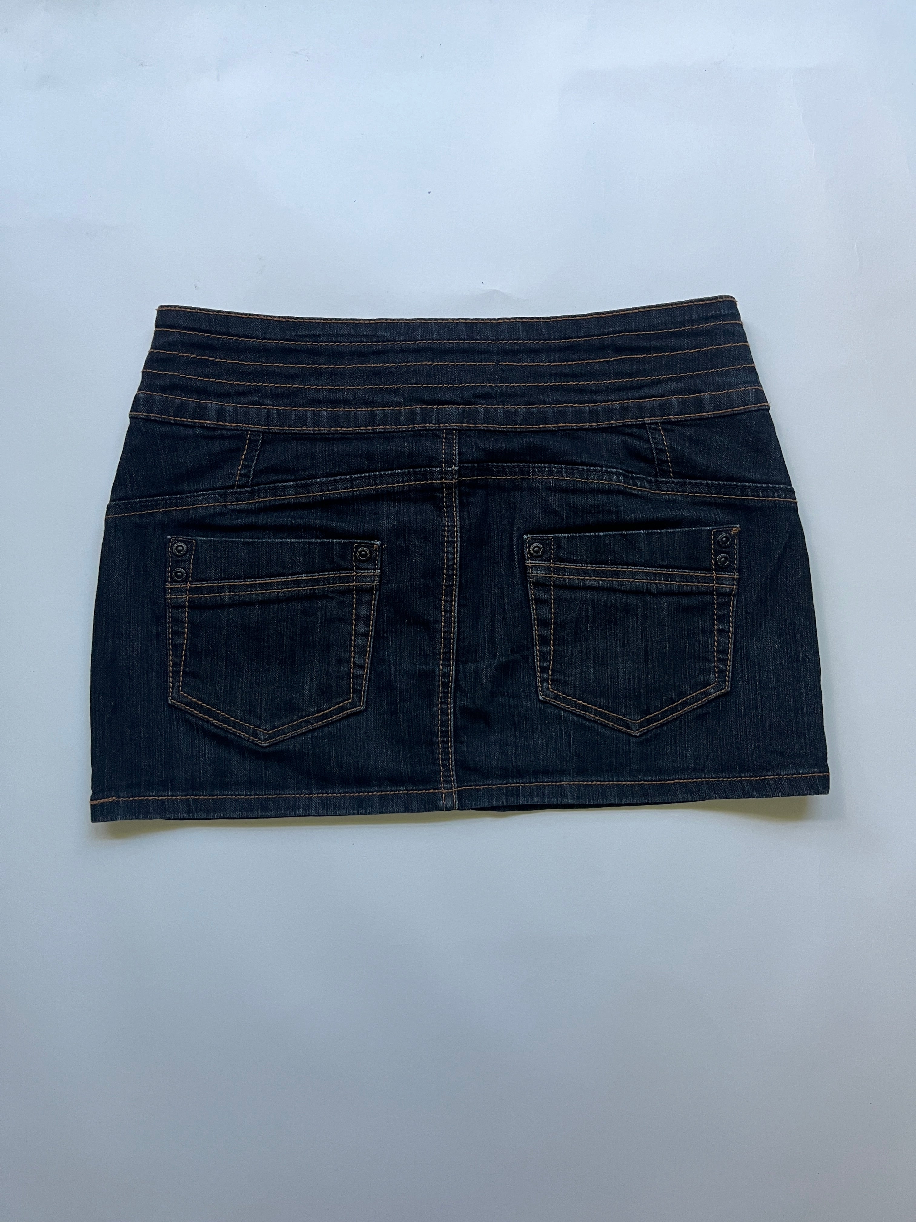 dark denim mini