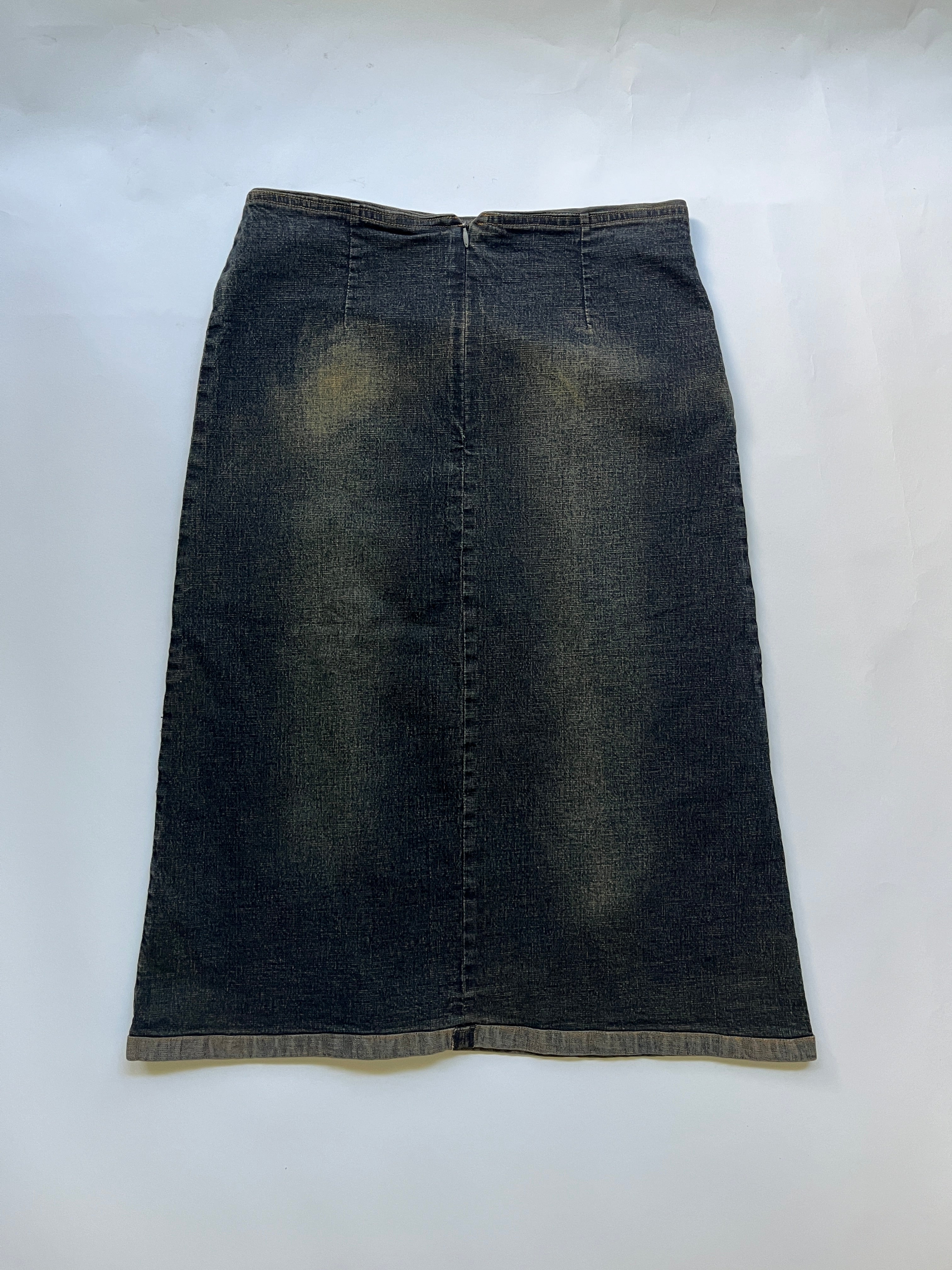 denim midi skirt