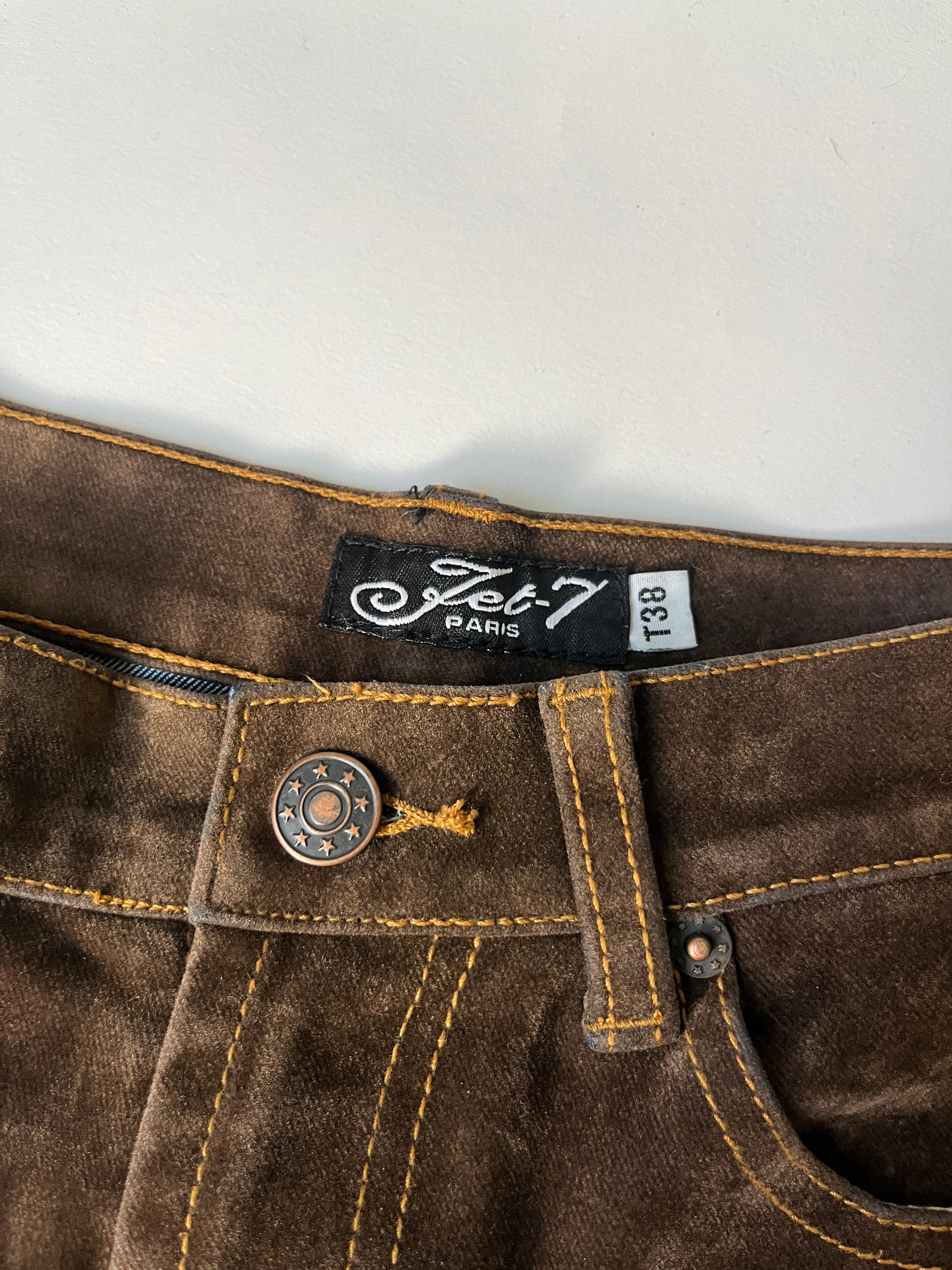 brown suede pants