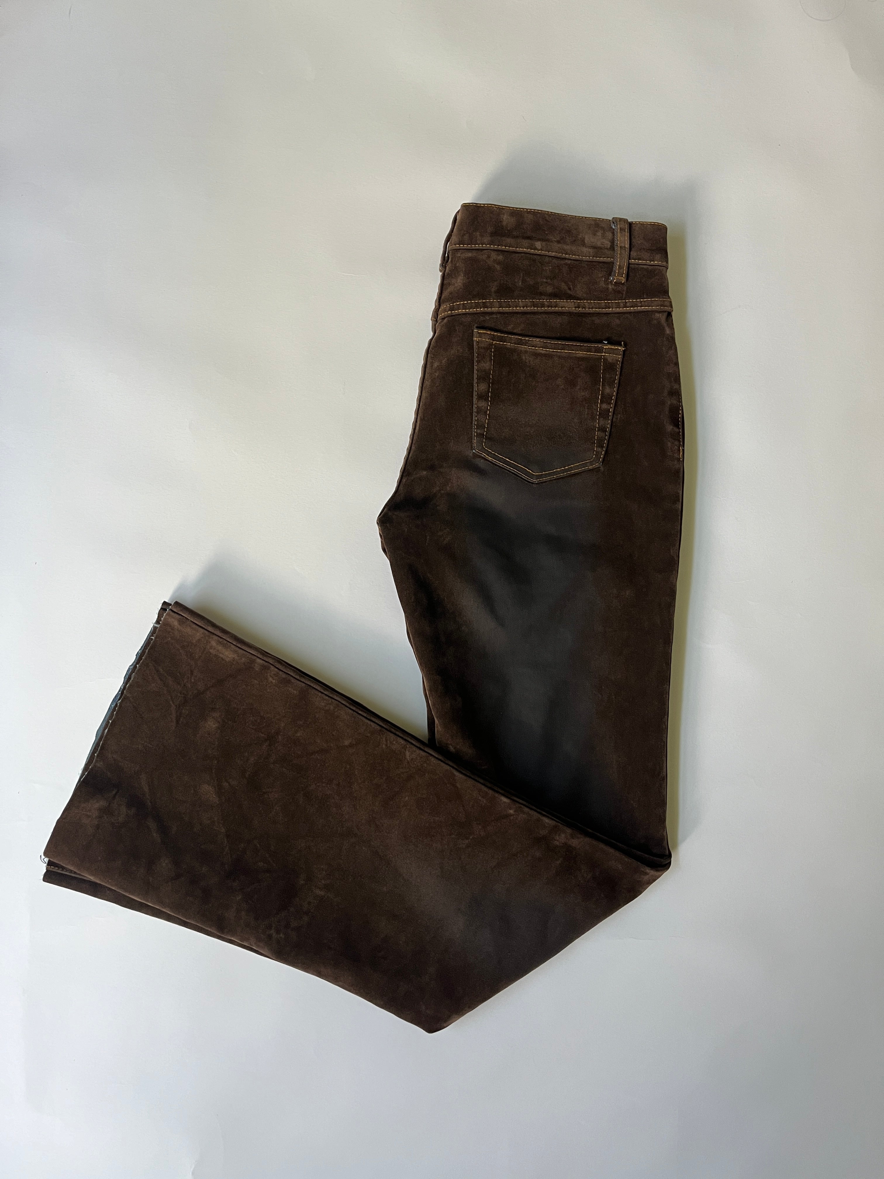 brown suede pants