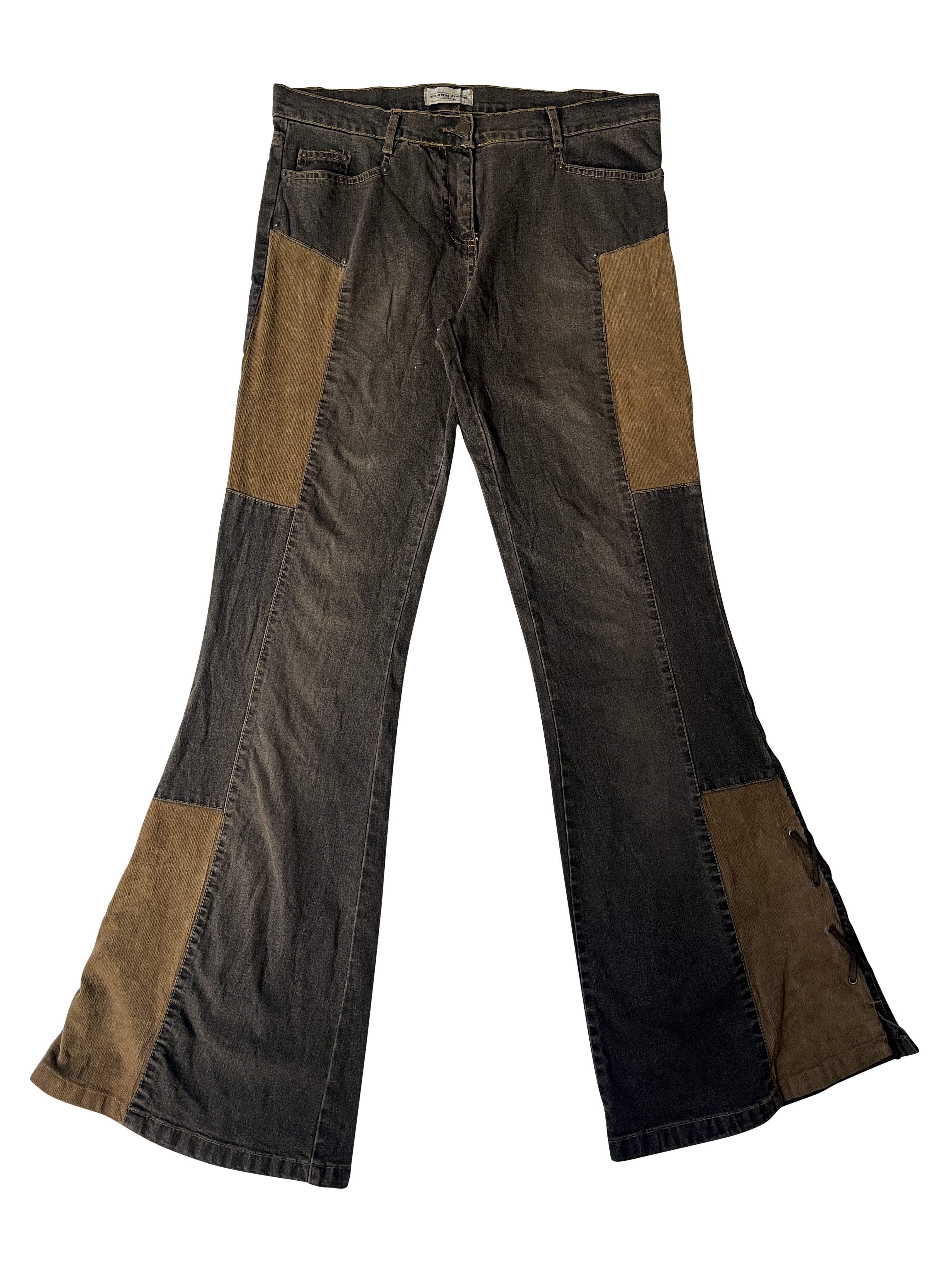 patchwork flare pants