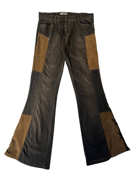 patchwork flare pants