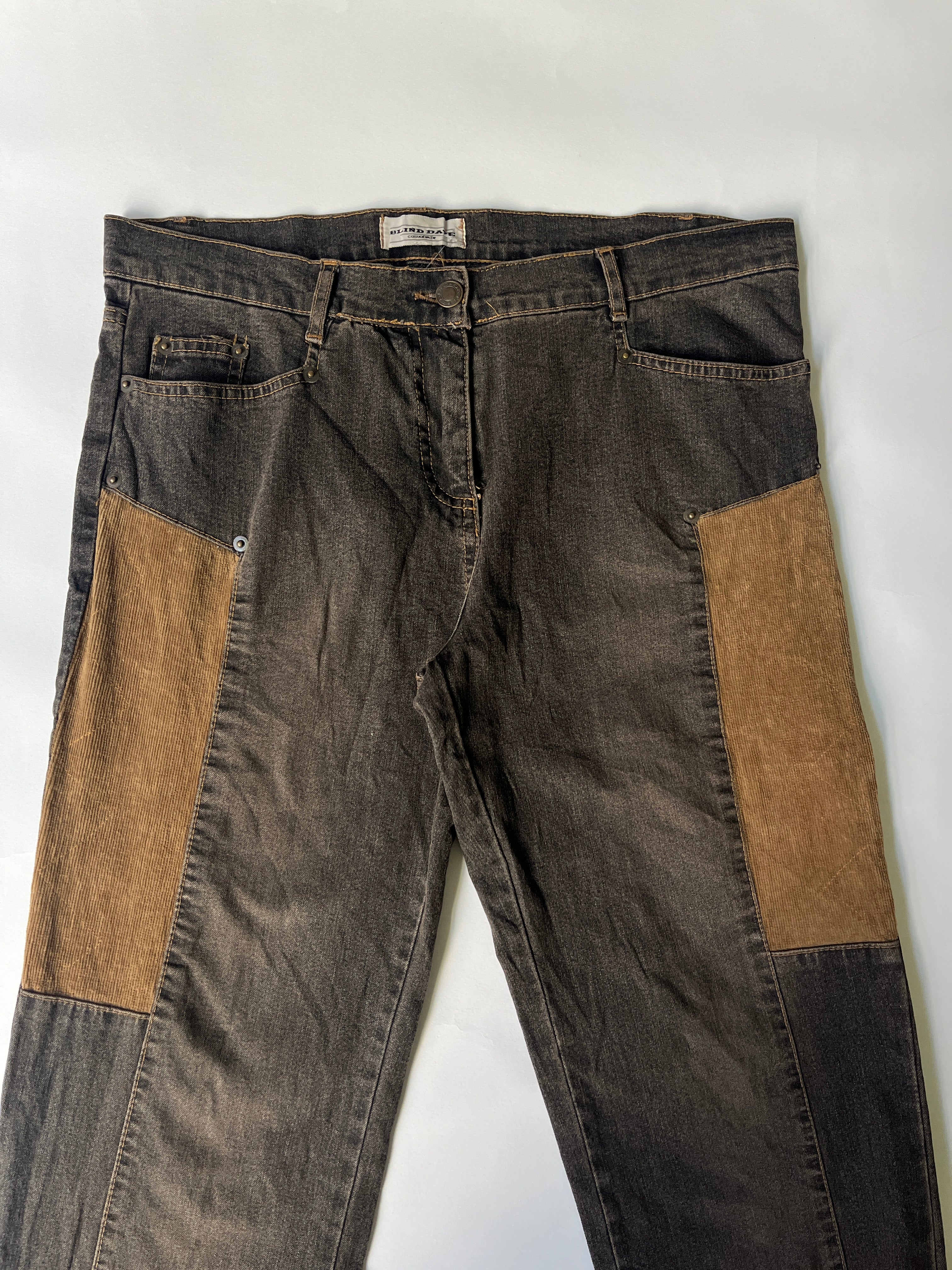 patchwork flare pants
