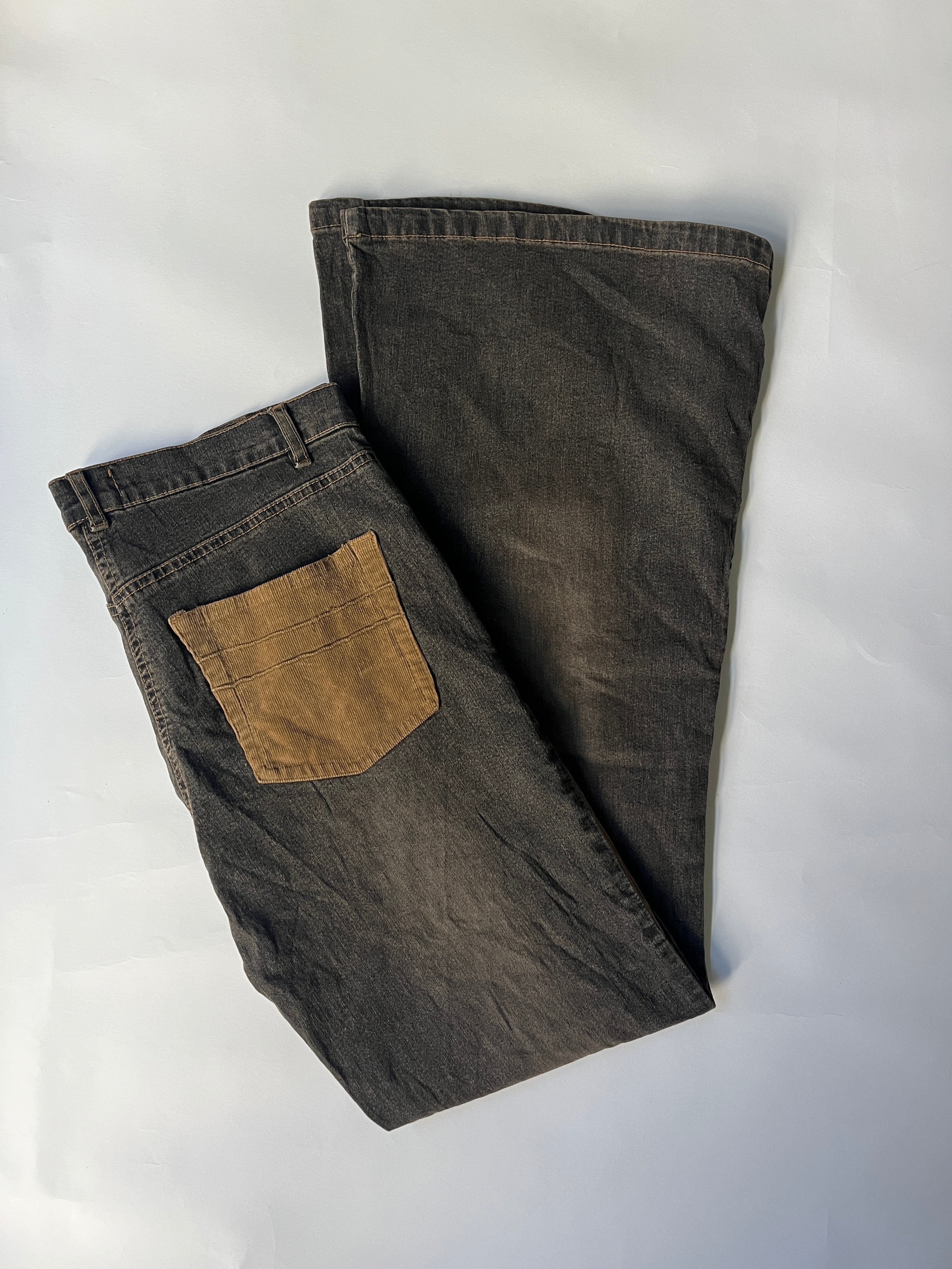 patchwork flare pants