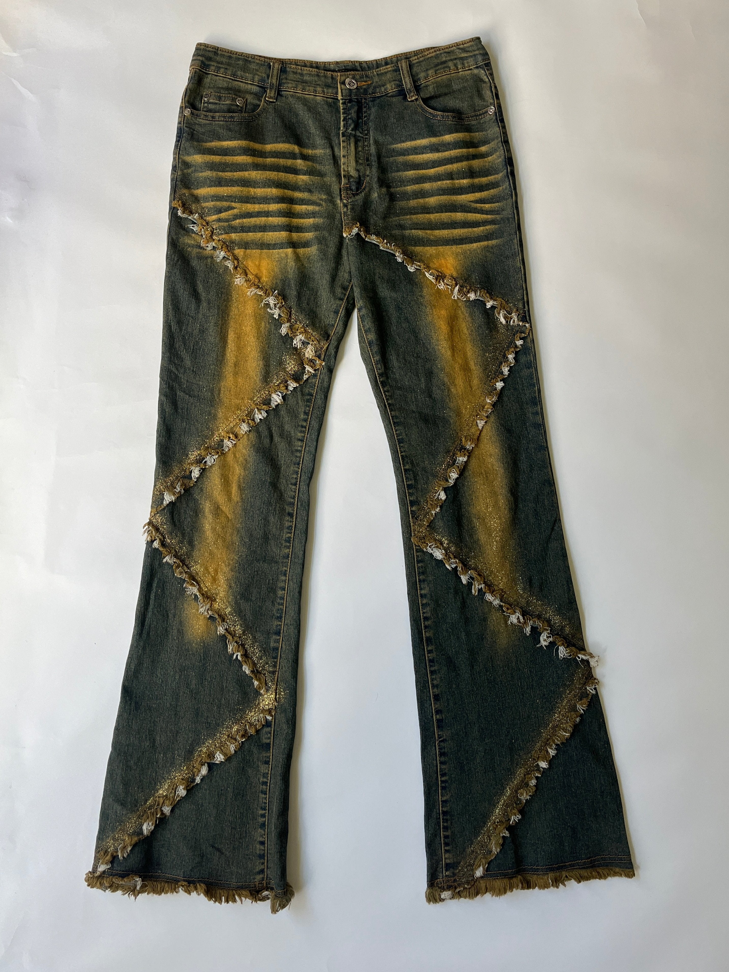 zig zag denim pants