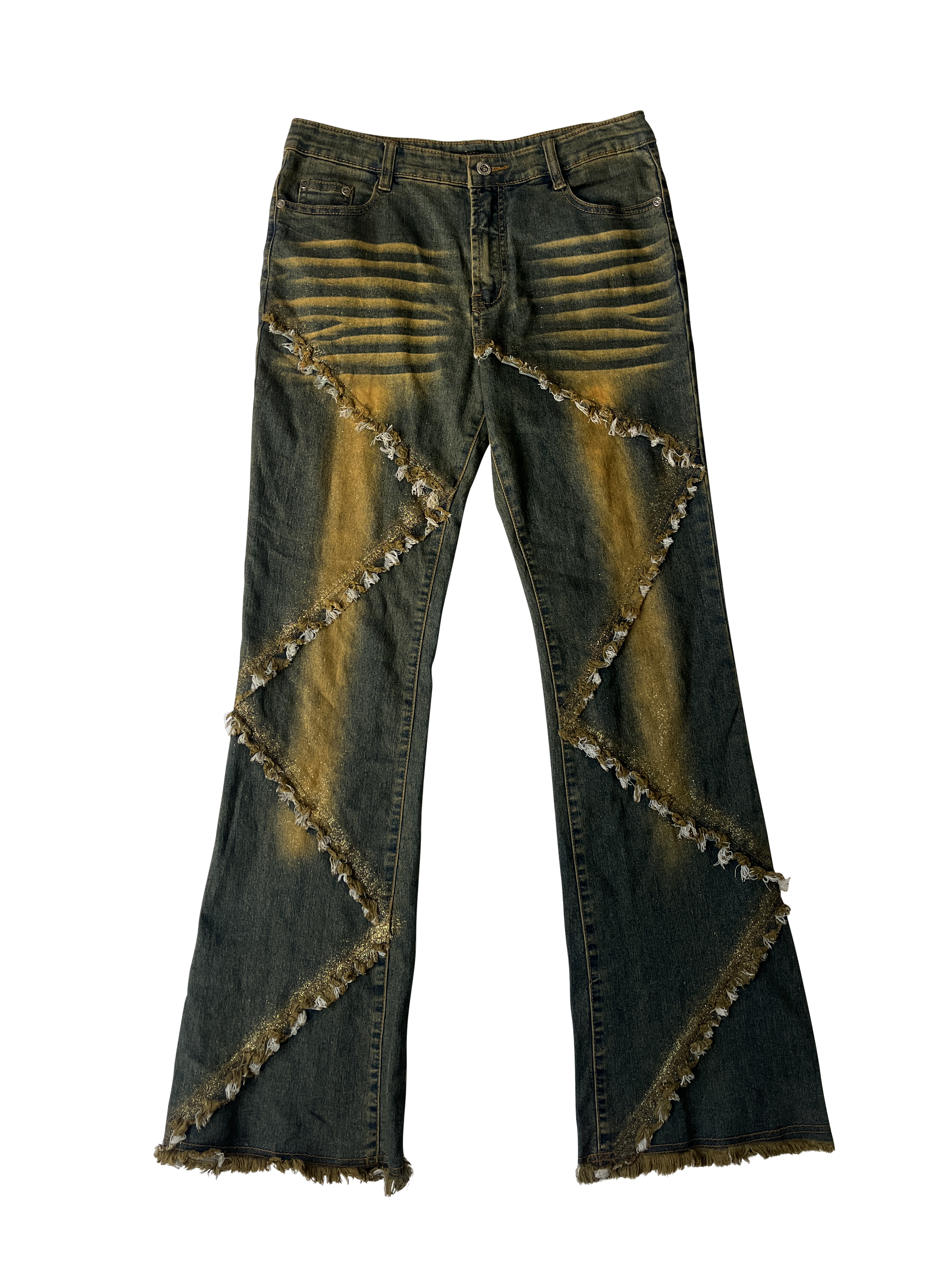 zig zag denim pants