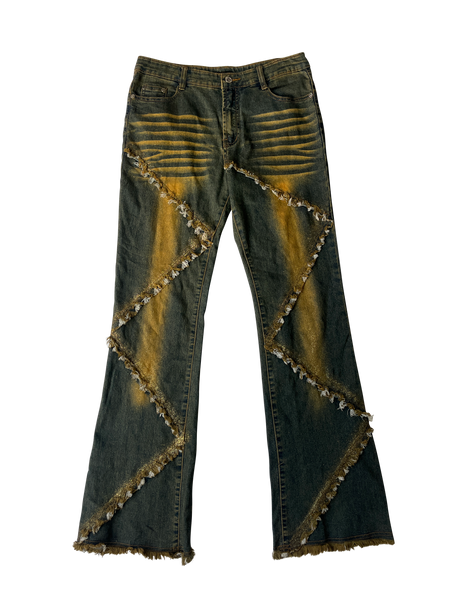 zig zag denim pants