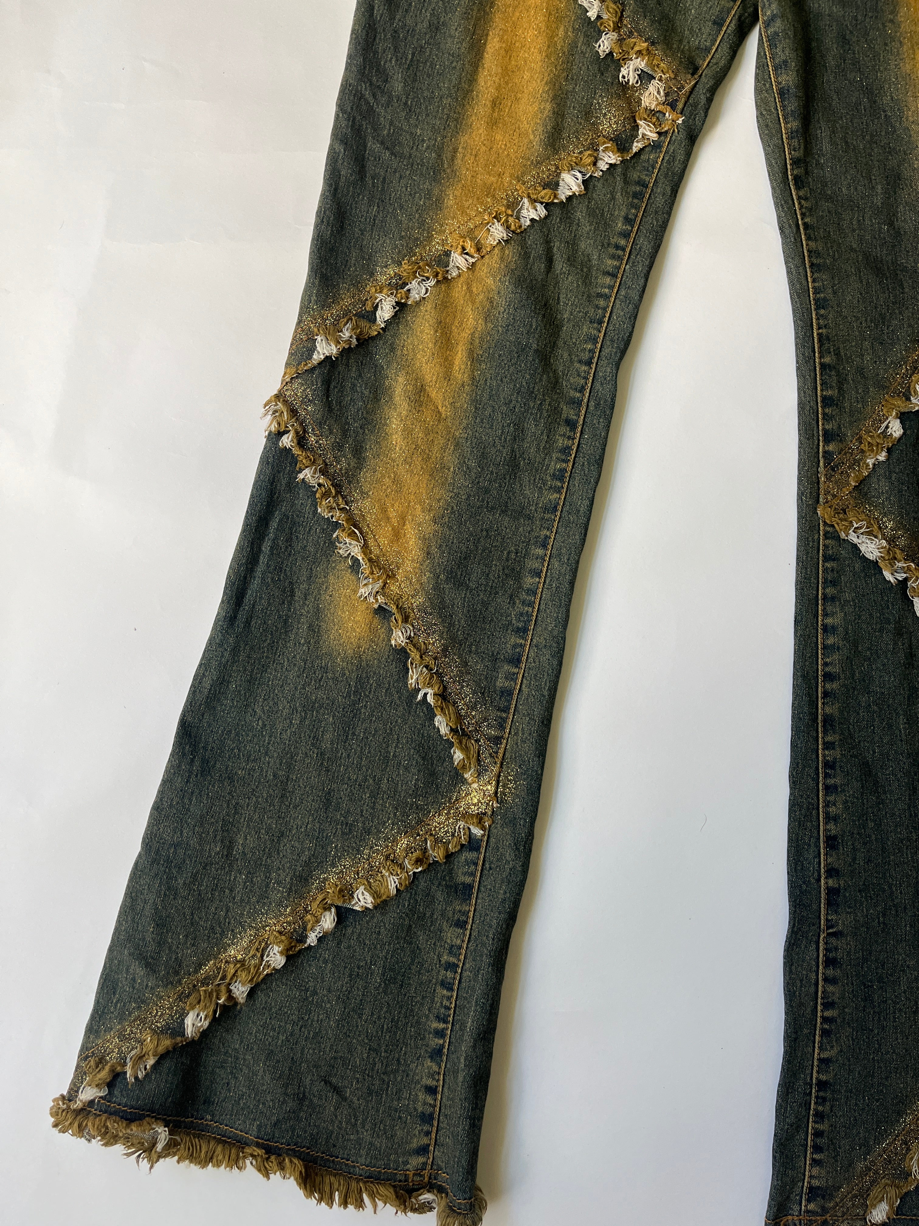 zig zag denim pants