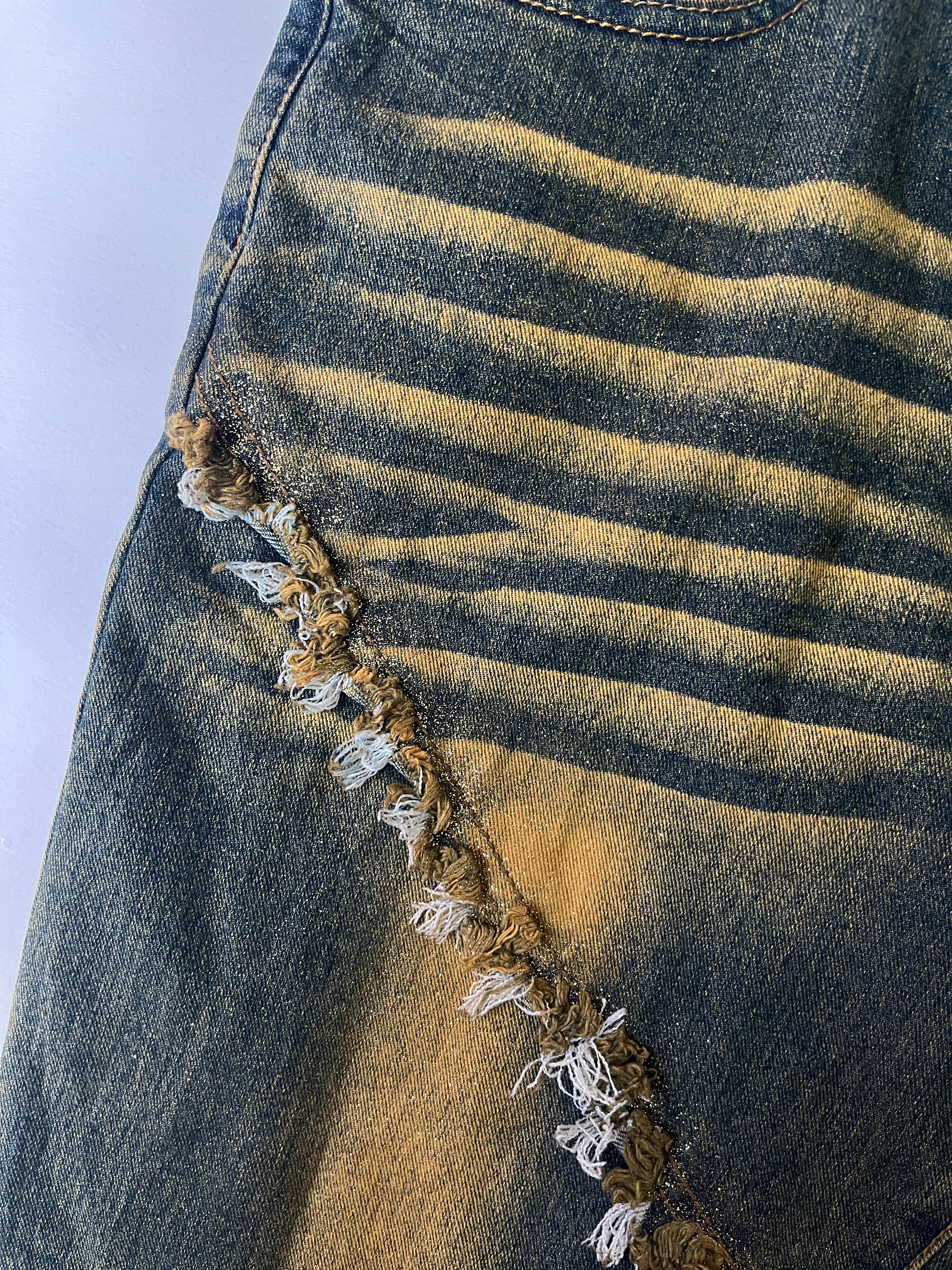 zig zag denim pants