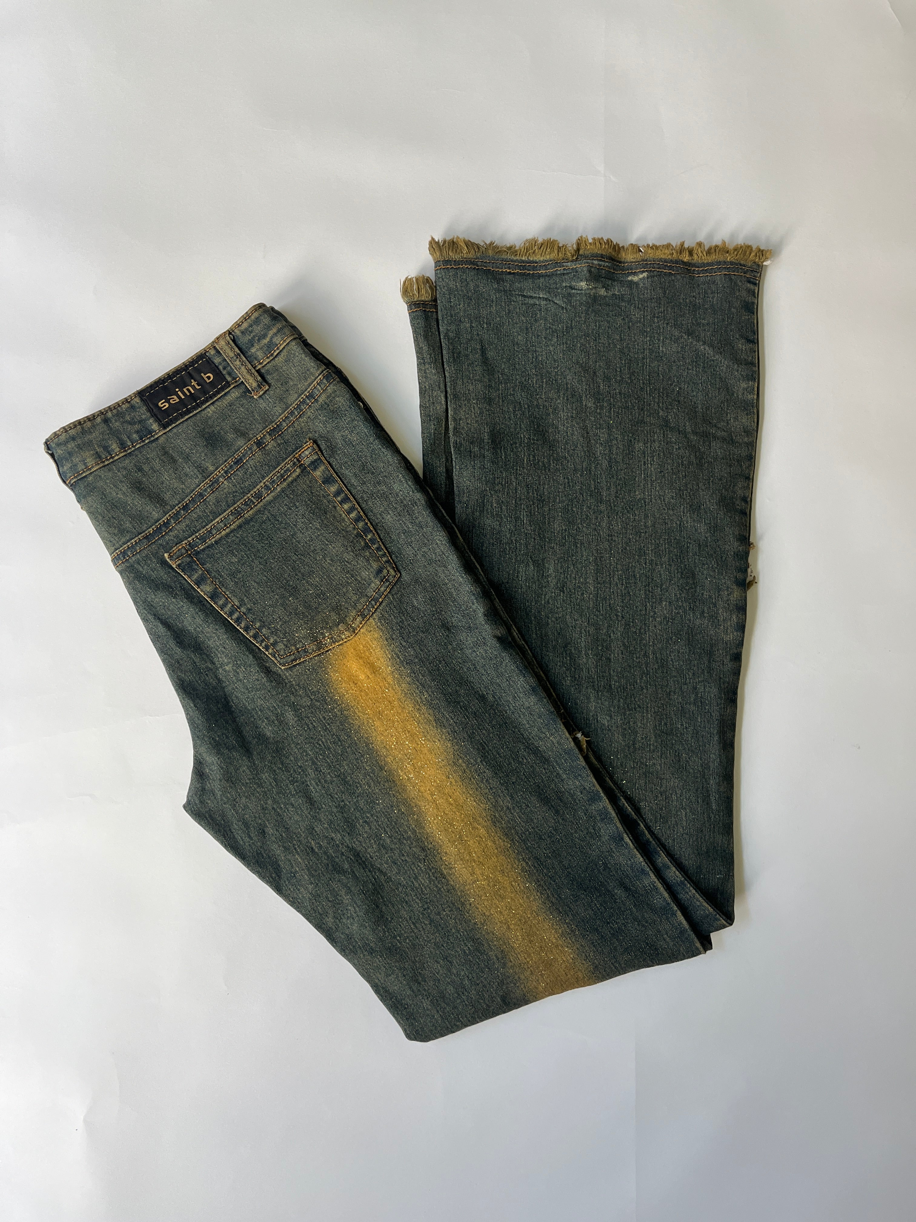 zig zag denim pants