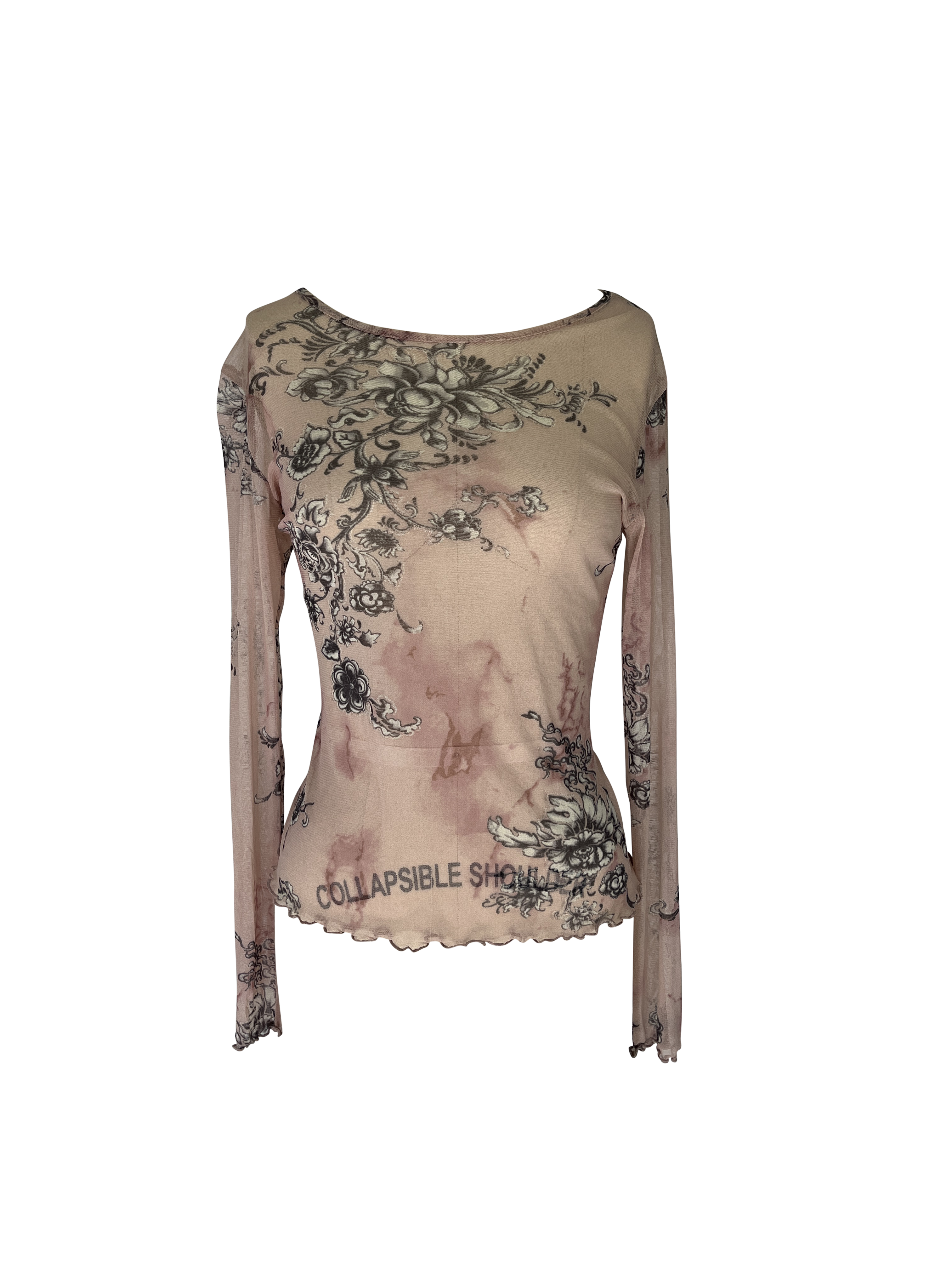 pink mesh long sleeve