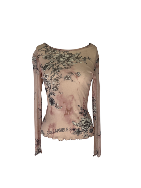 pink mesh long sleeve