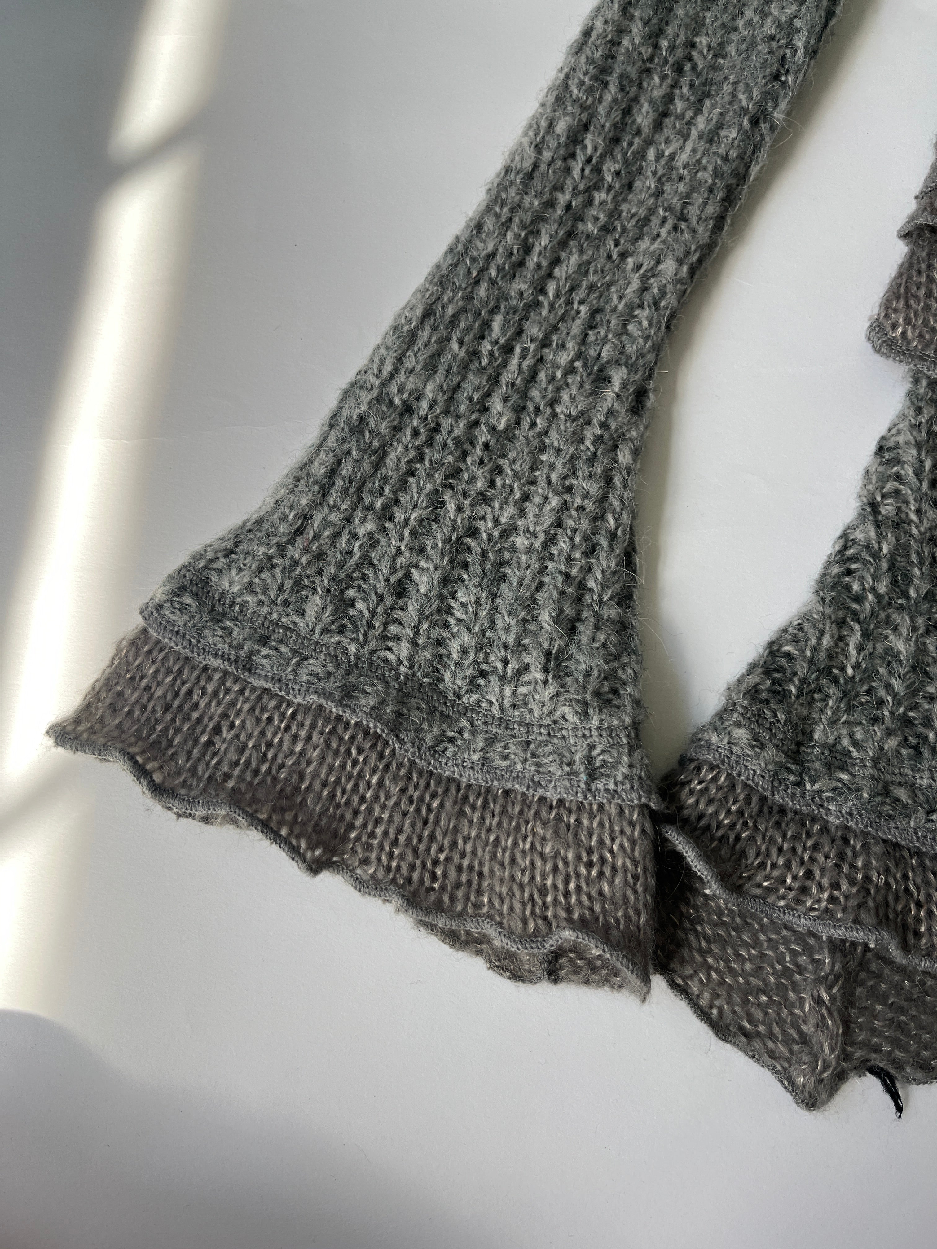 gray fur cardigan