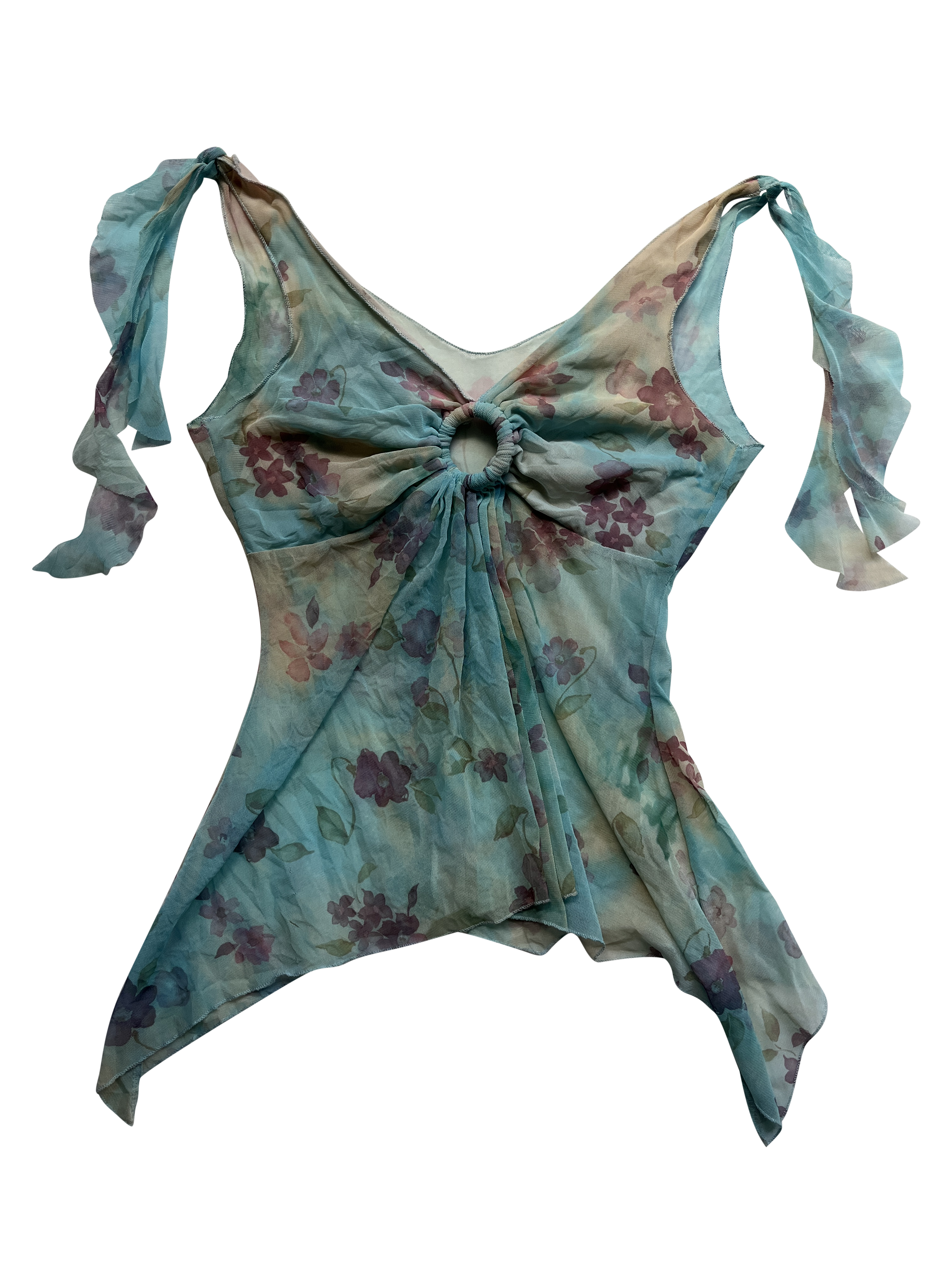 blue mesh top