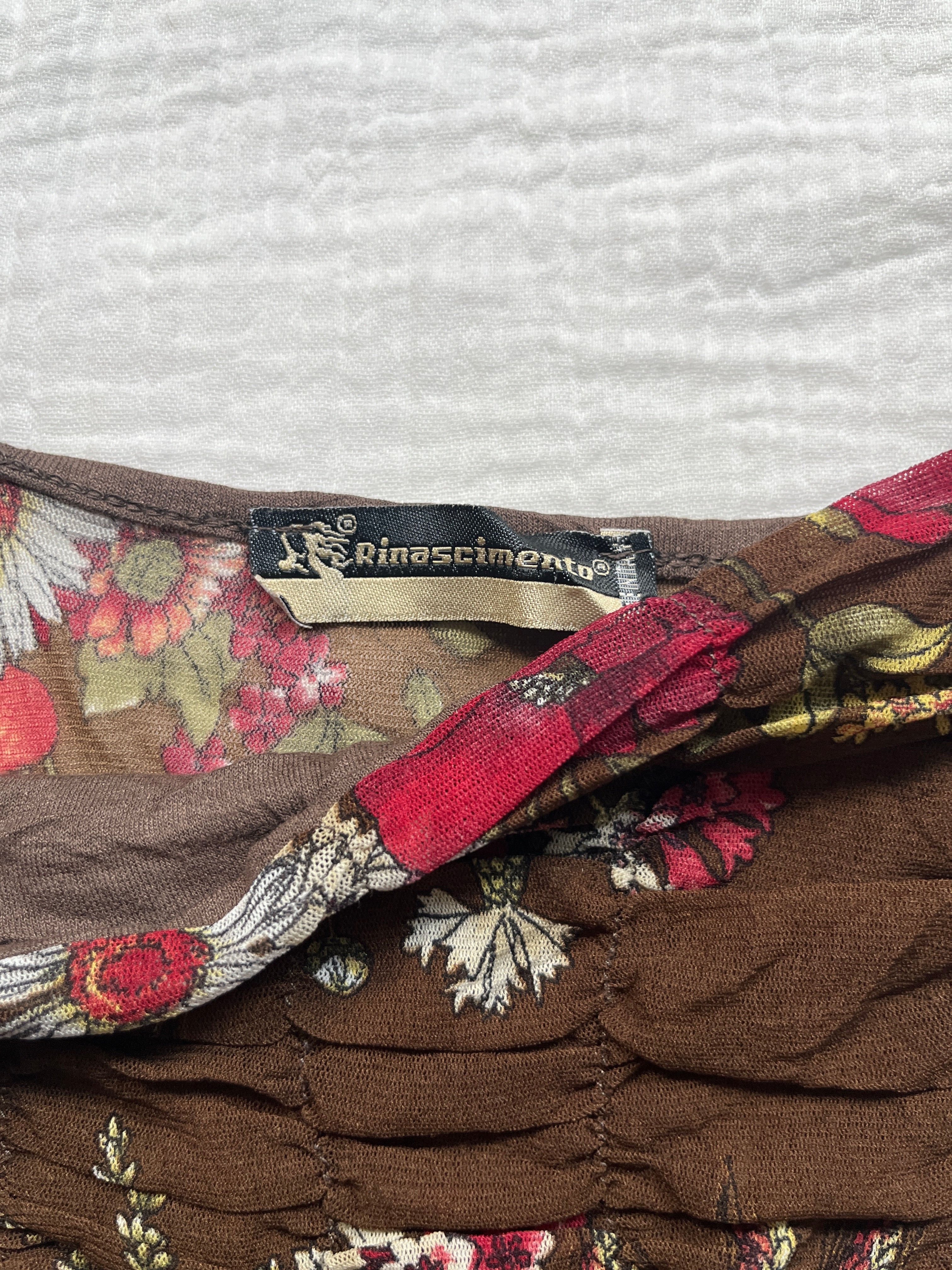 brown mesh flower top