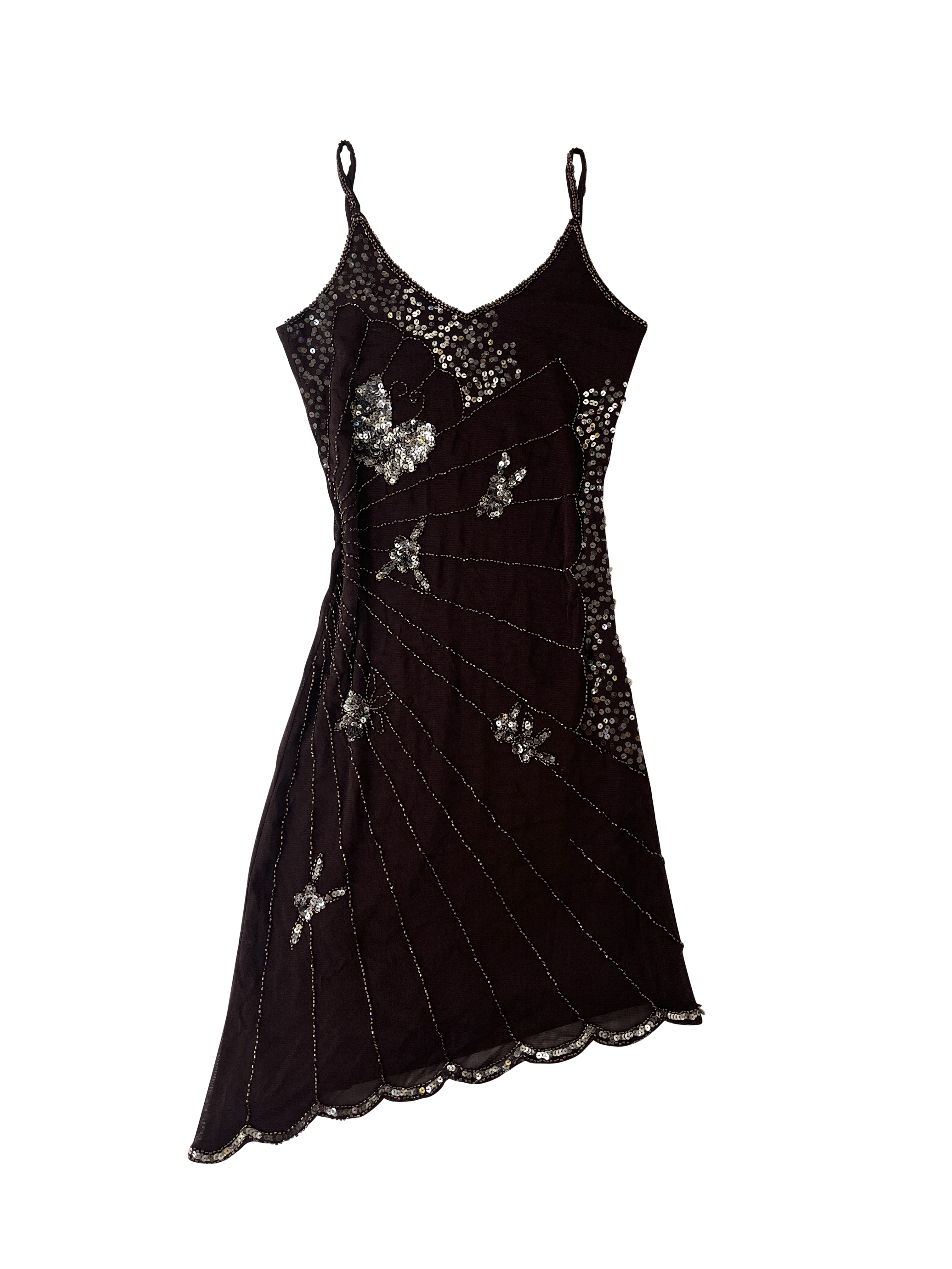 brown beaded dress