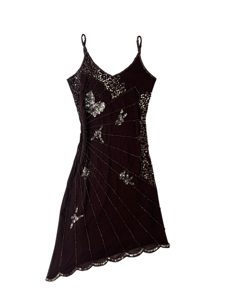 brown beaded dress