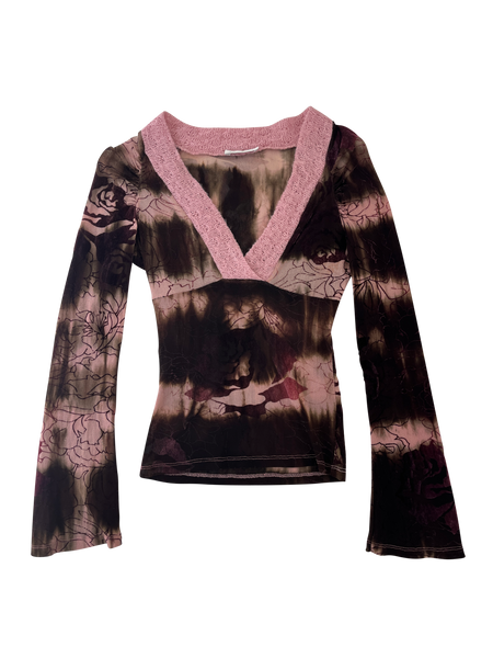knit mesh long sleeve