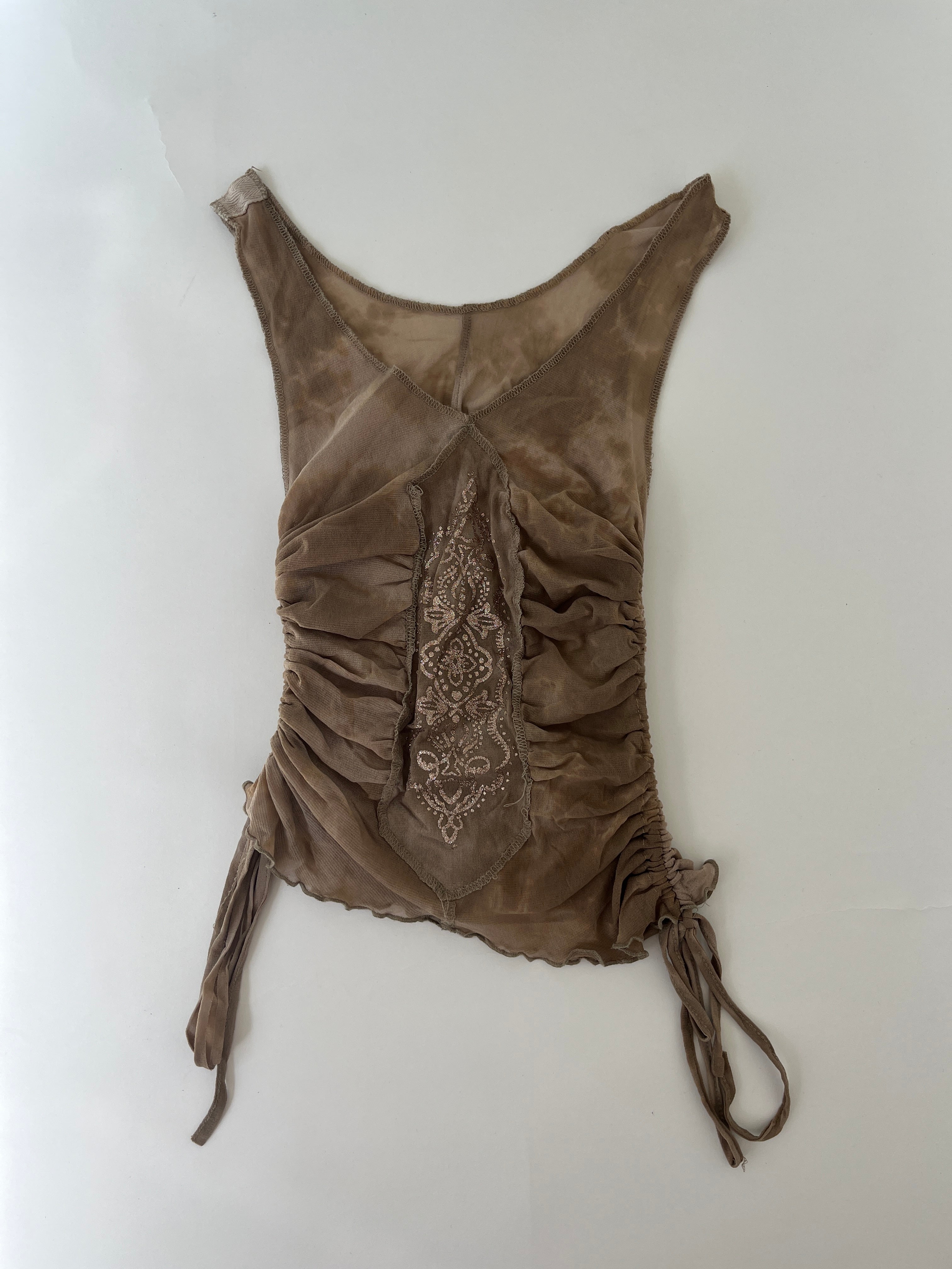 tan mesh top