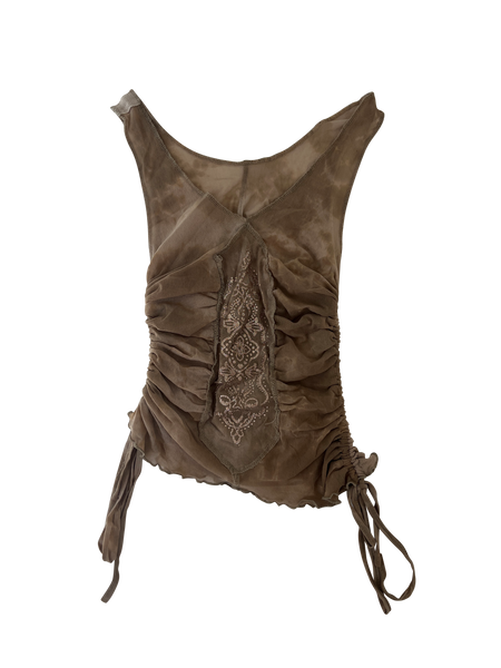 tan mesh top