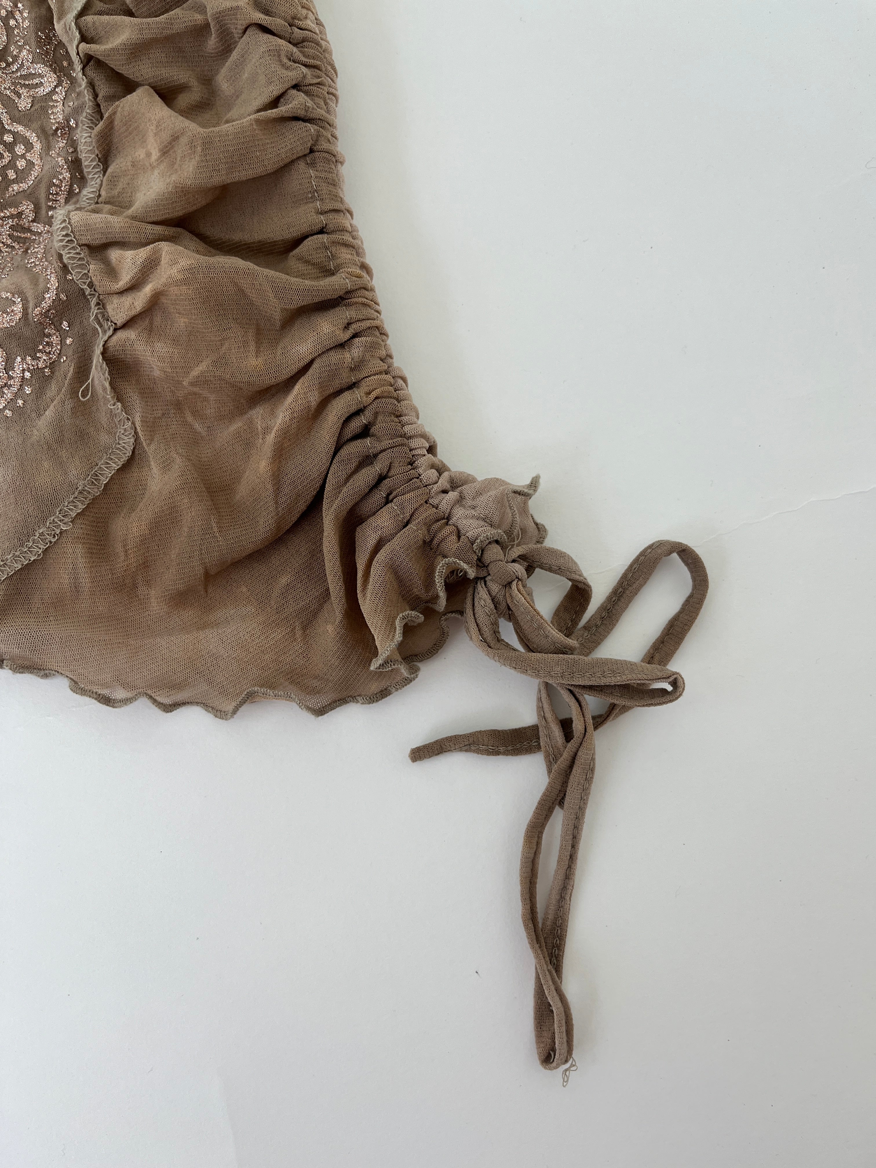 tan mesh top
