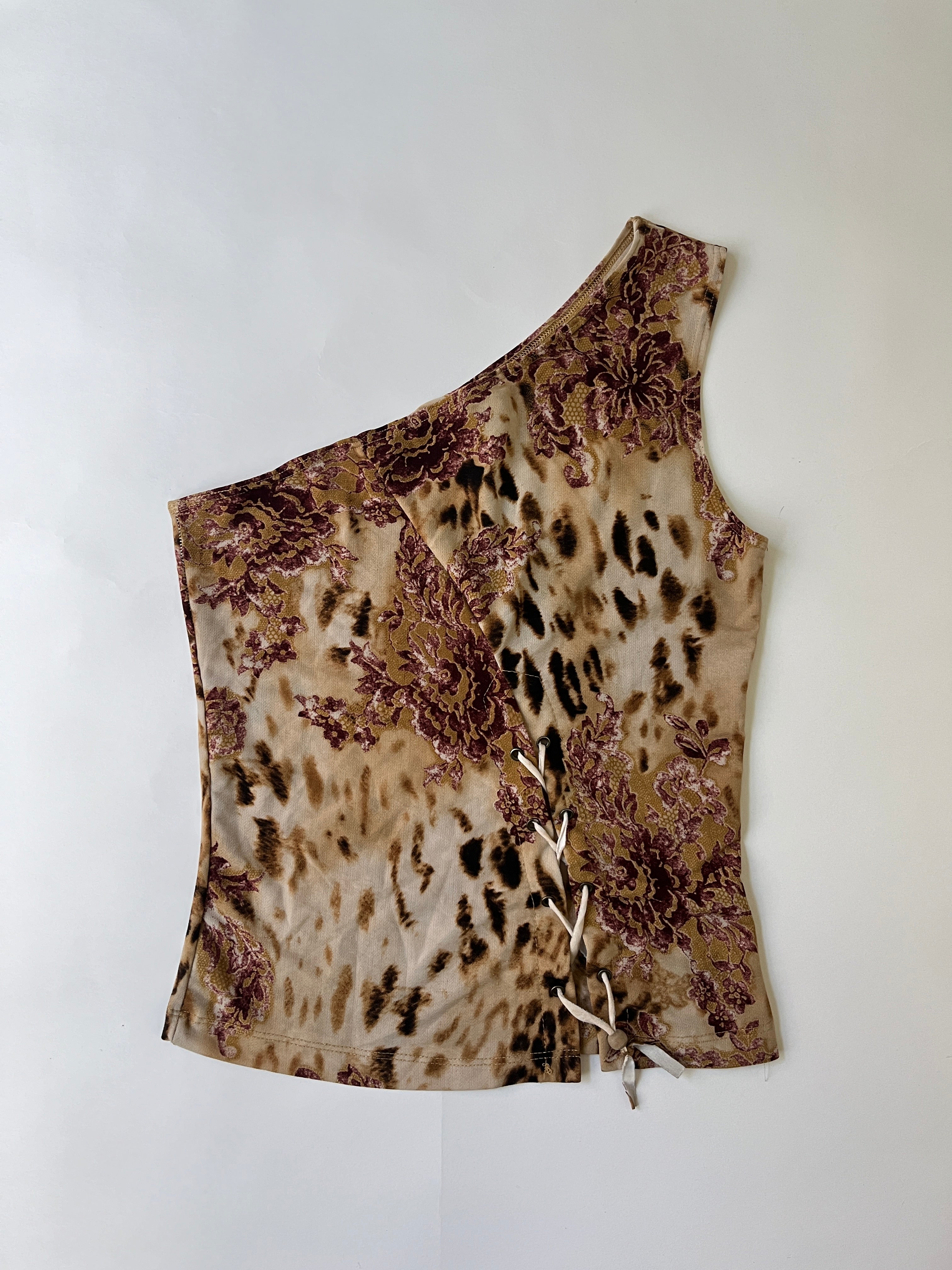 one shoulder lace up