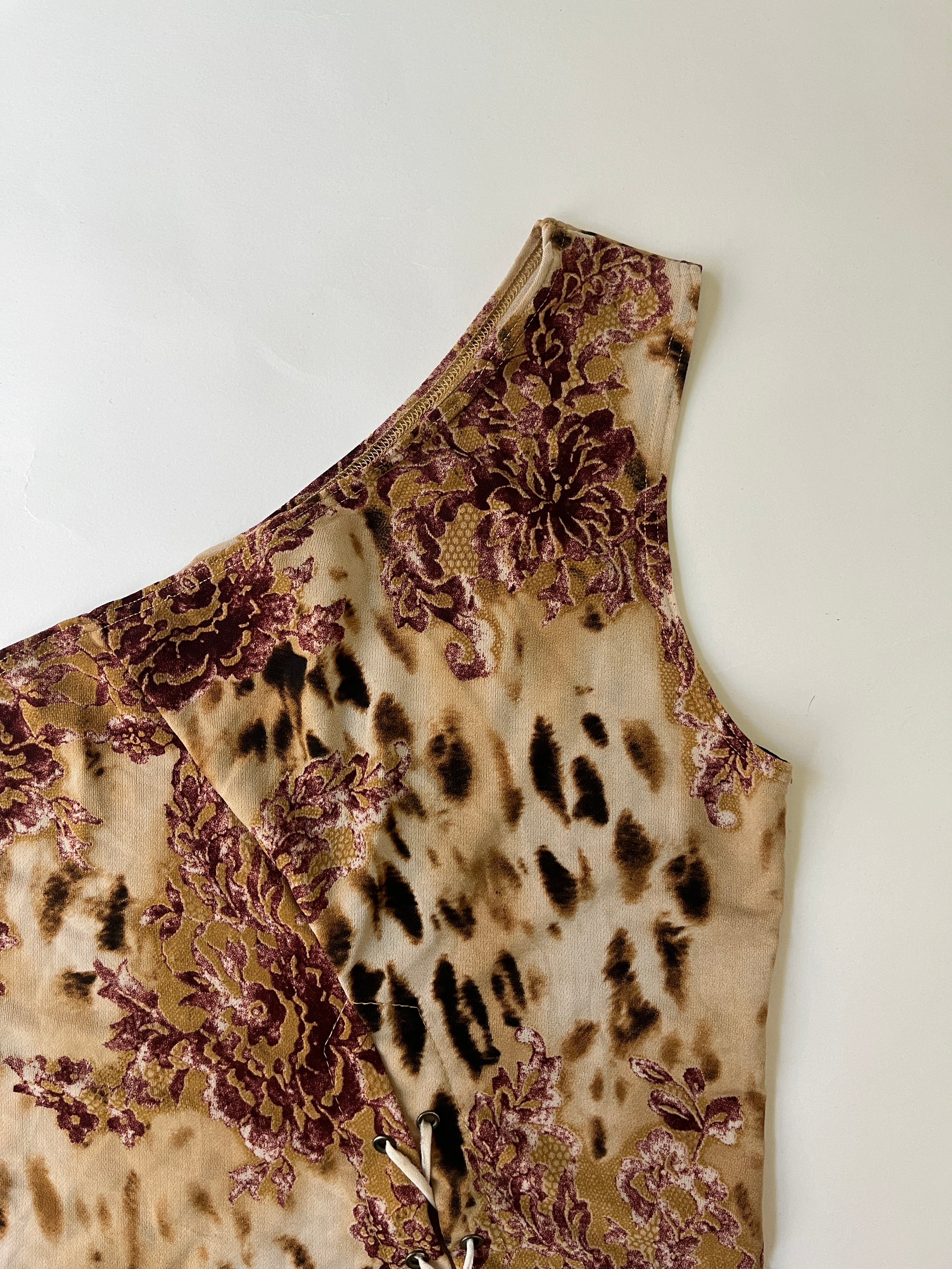 one shoulder lace up