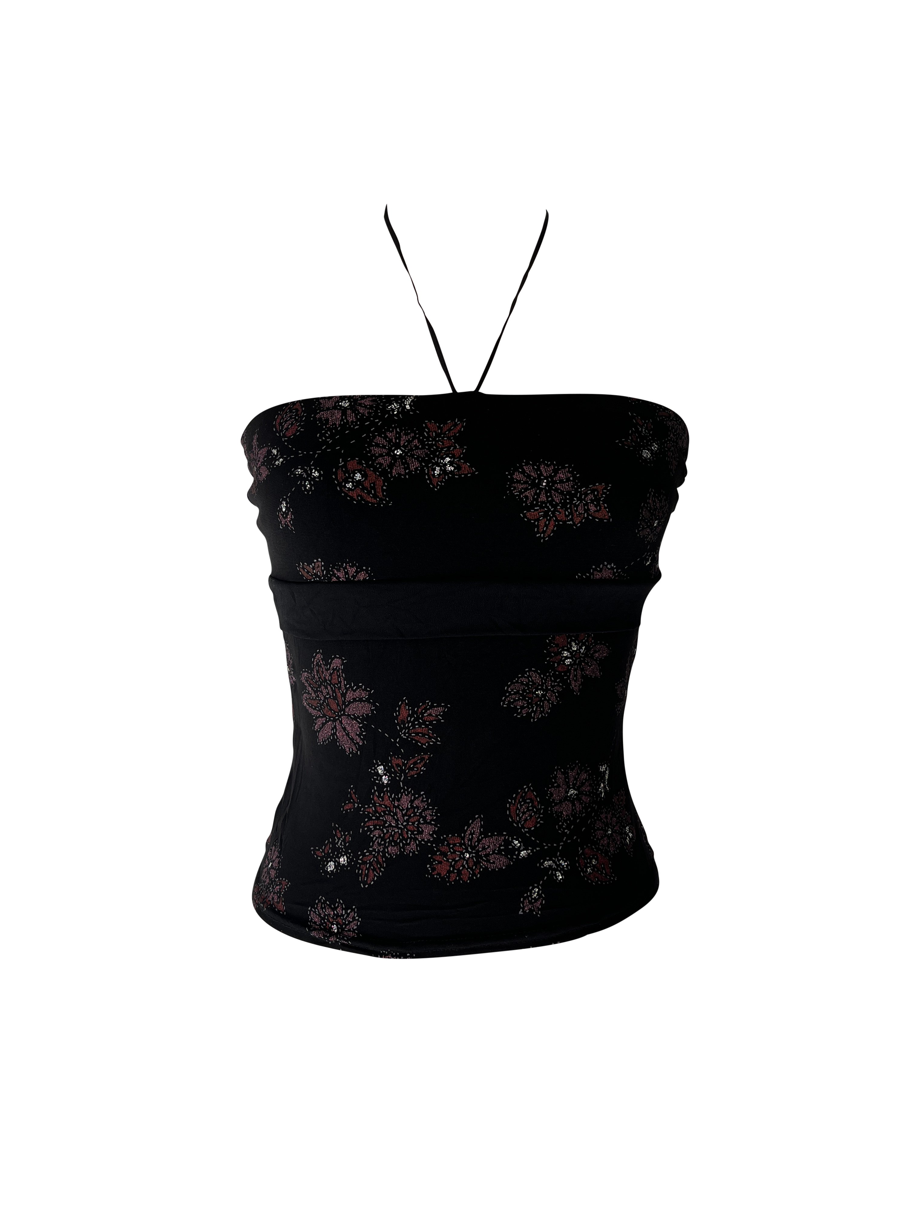 black floral tube top