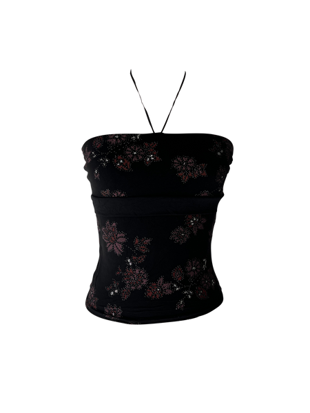 black floral tube top